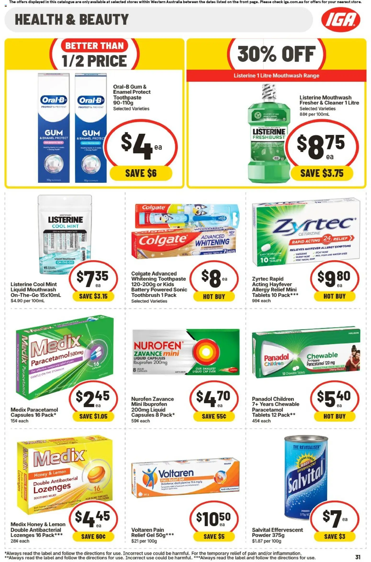 IGA catalogue - valid from 26/08/2026 | Page: 31 | Products: Battery, Powder, Cap, Allergy