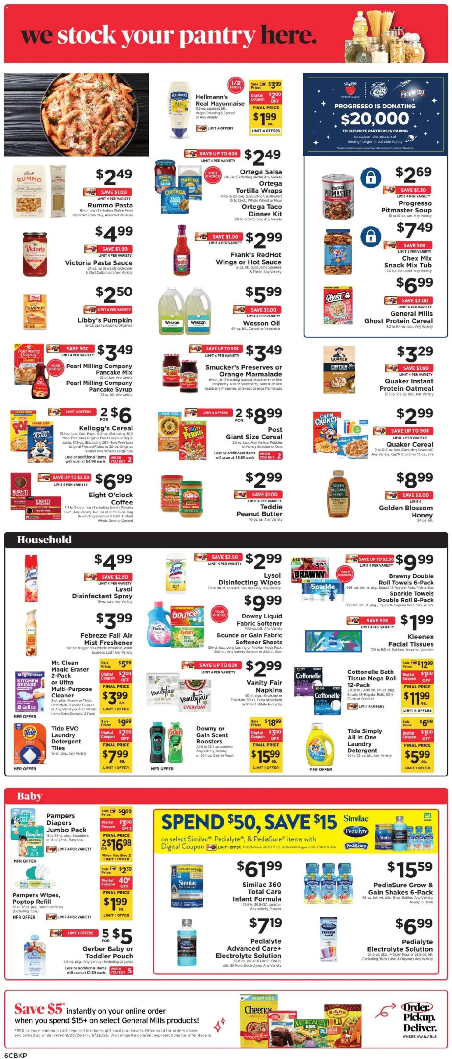 ShopRite Weekly Ad - valid from 09/20/2026 | Page: 7 | Products: Syrup, Cheese, Pasta, Dressing