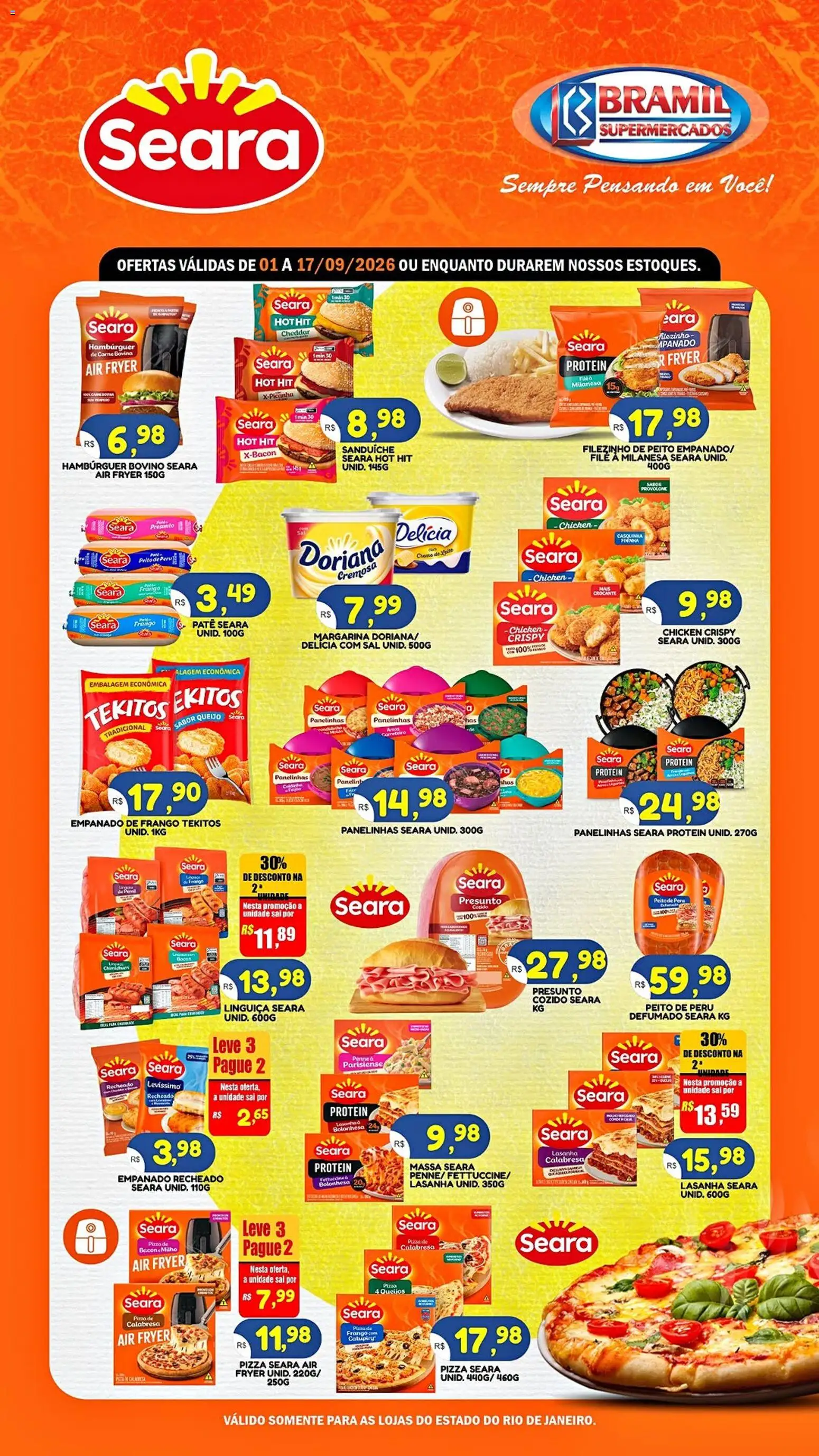 Bramil Supermercados Folheto - válido de 01/09/2026 | Página: 1 | Produtos: Cheddar, Carne, Peru, Frango