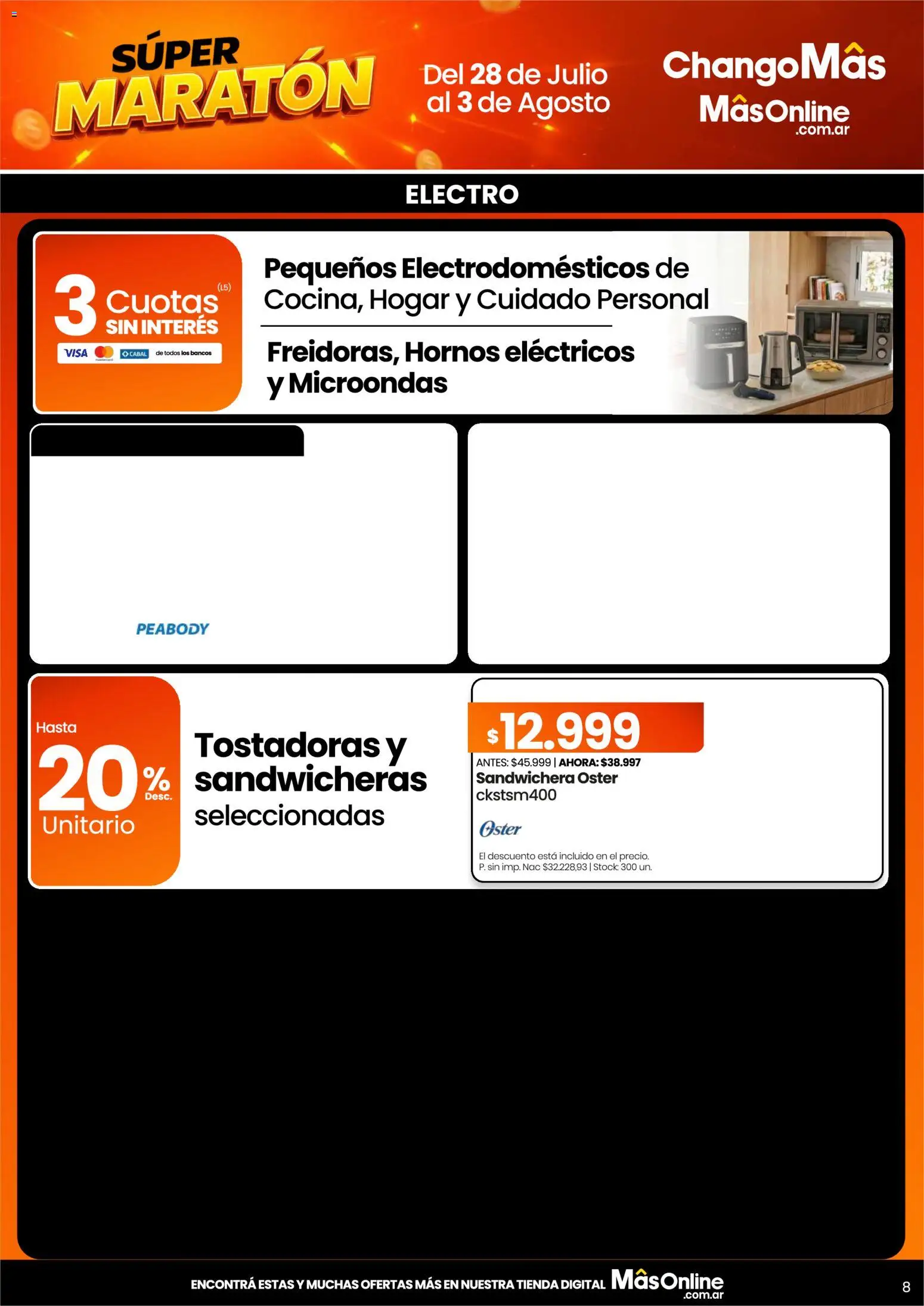 Changomas Súper Maratón │ válido desde el 28/07/2026 | Página: 9 | Productos: Sandwichera, Microondas