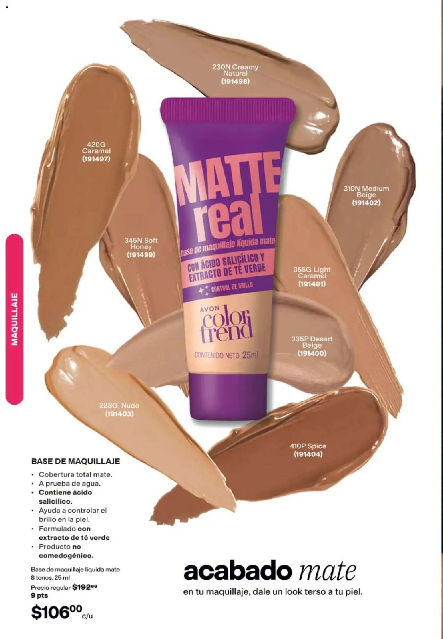 Nuevas ofertas de AVON válidas en toda la República Mexicana desde el 21/08/2026. ¡Encuentra las mejores ofertas en AVON campaña 13 2026! | Página: 56 | Productos: Base de maquillaje, Brillo, Té, Maquillaje