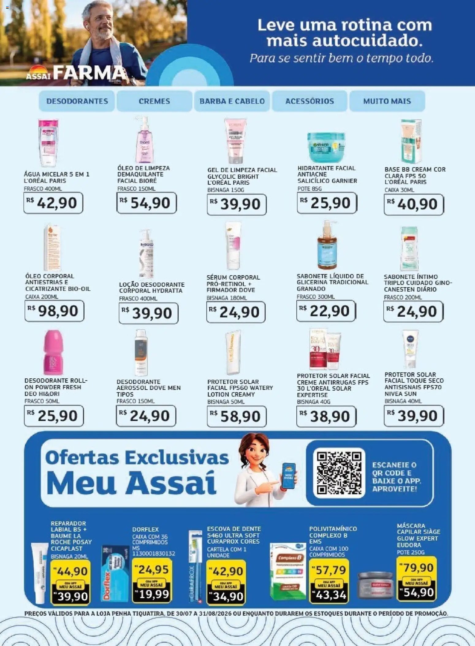 Assaí Atacadista Folheto - válido de 31/07/2026 | Página: 4 | Produtos: Óleo, Sérum, Gel de limpeza, Dove
