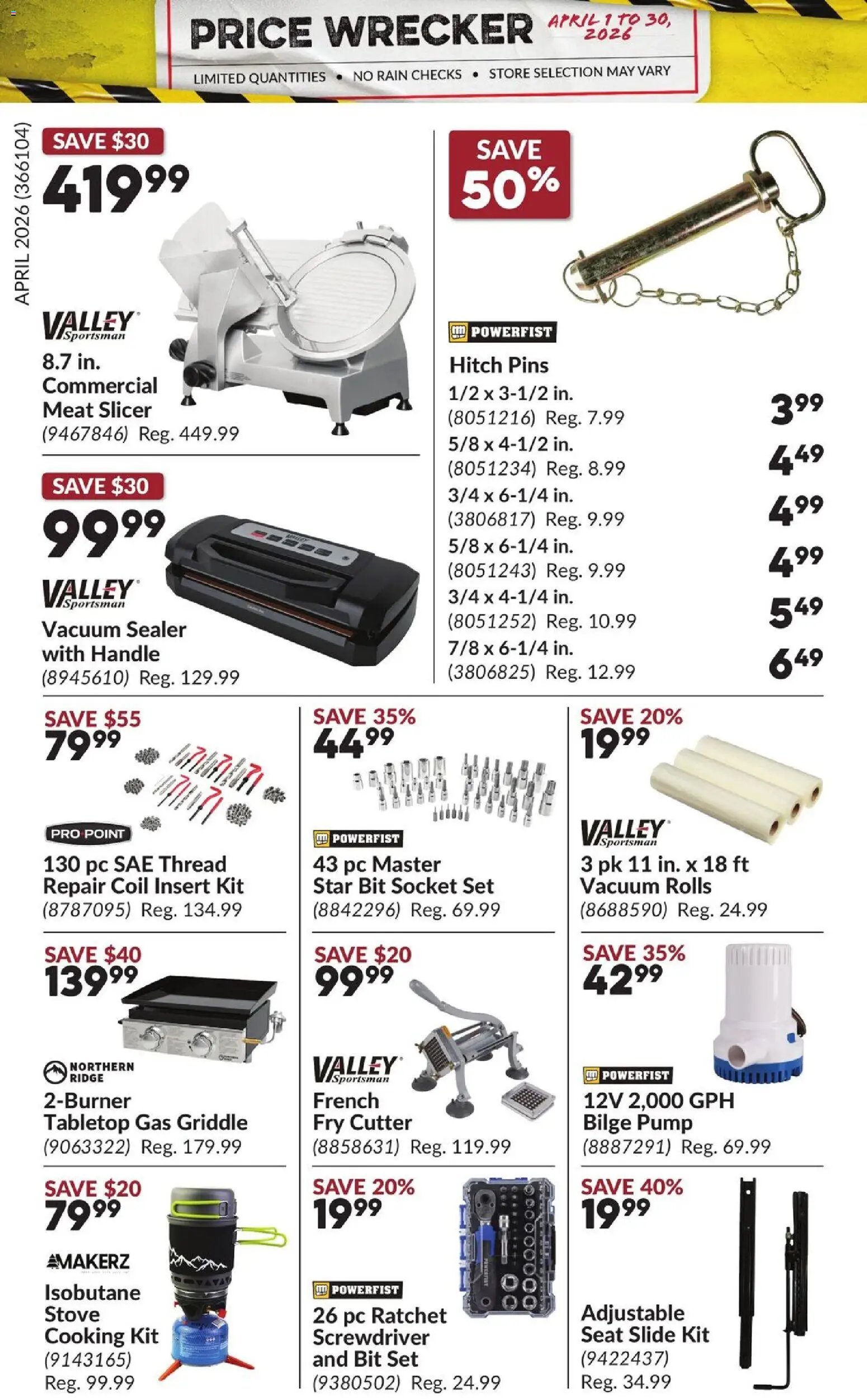 Princess Auto flyer valid from 01.04.2026 | Page: 27 | Products: Stove, Slicer, Ridge, Socket