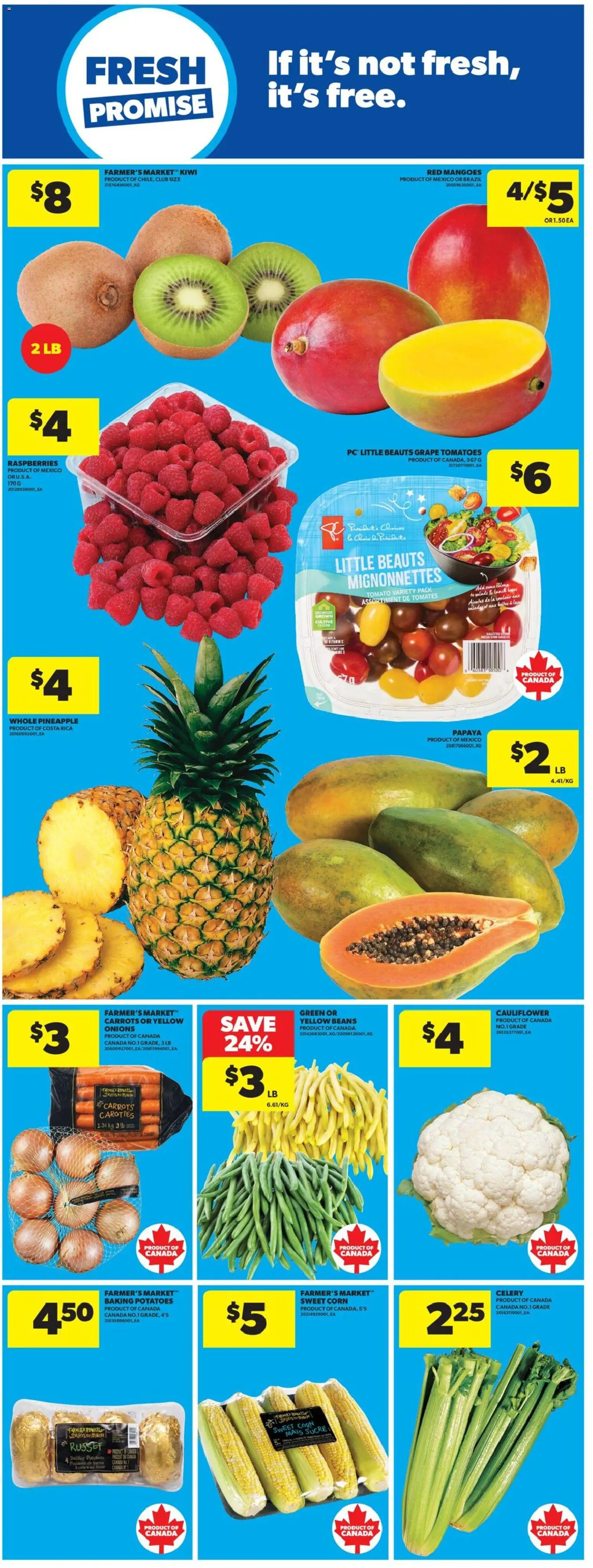 Real Canadian Superstore flyer valid from Aug 6, 2026 | Page: 14 | Products: Pineapple, Kiwi, Potatoes, Tomatoes
