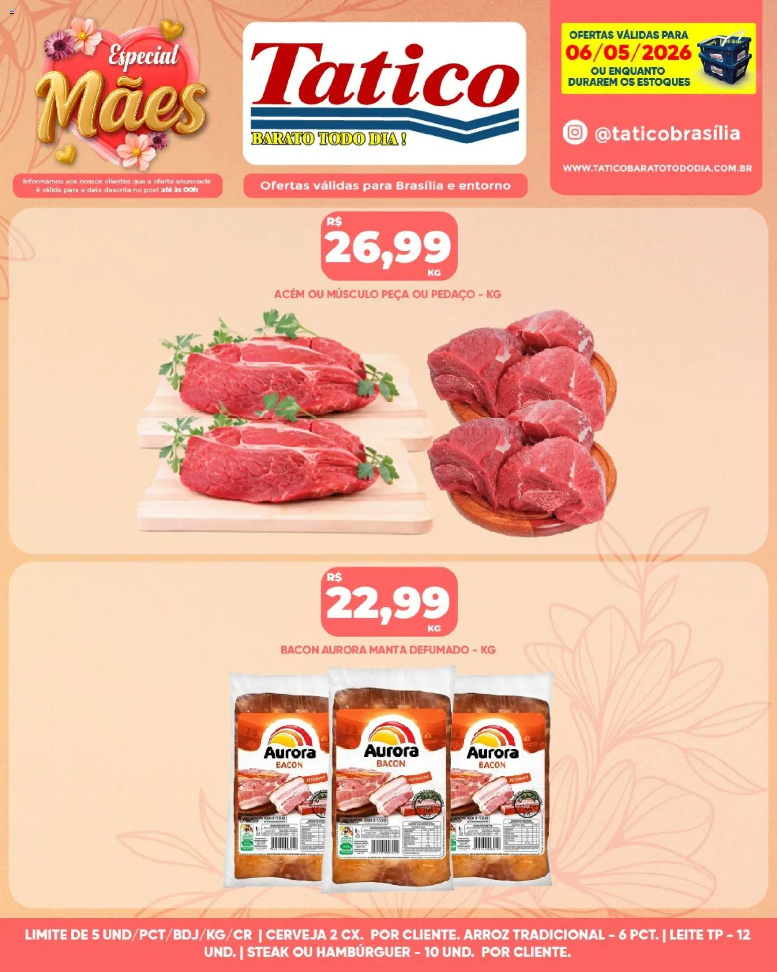 Tatico Folheto - válido de 07.05.2026 | Página: 45 | Produtos: Acém, Cerveja, Arroz, Hambúrguer