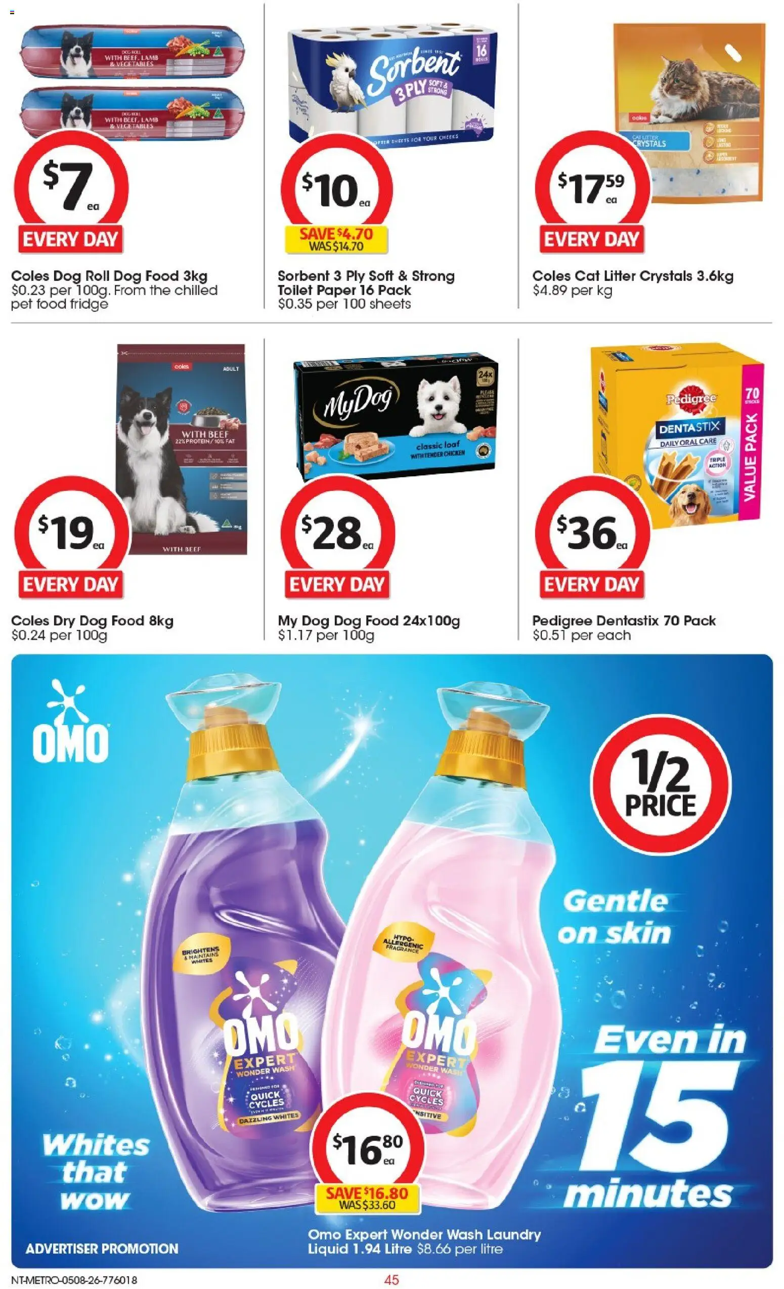 Coles catalogue - valid from 05/08/2026 | Page: 45 | Products: Chicken, Toilet paper, Laundry, Fridge