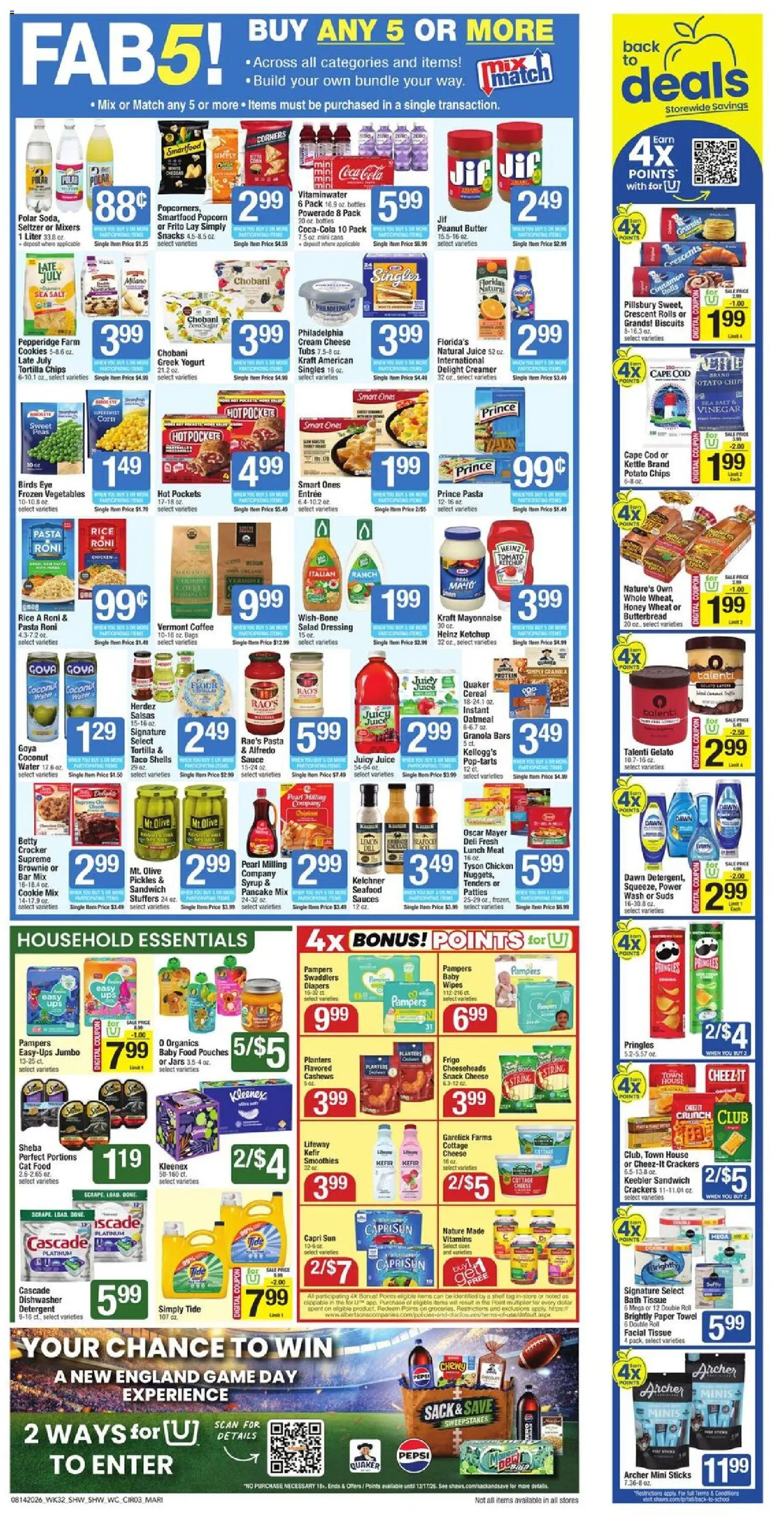 Shaw's Weekly Ad - valid from 08/14/2026 | Page: 3 | Products: Butter, Protein, Chips, Lemon