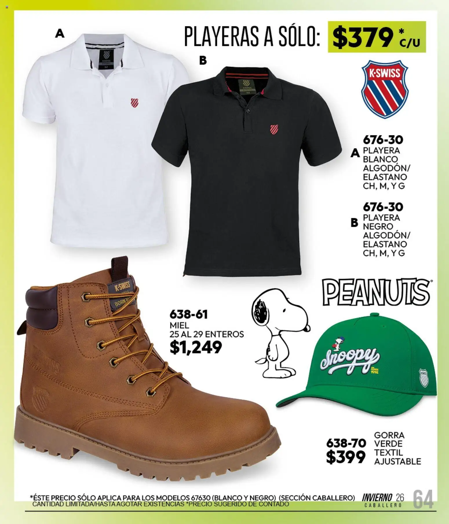 Nuevas ofertas de Cklass válidas en toda la República Mexicana desde el 11/09/2026. ¡Encuentra las mejores ofertas en Cklass catálogo Sportbrands Caballero Invierno! | Página: 77 | Productos: Gorra, Miel, Playera
