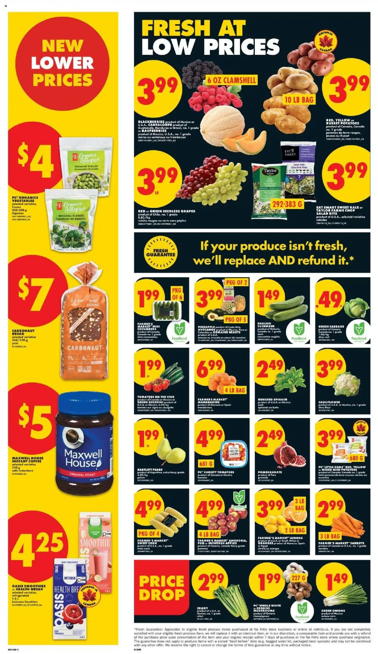 No Frills flyer valid from 16.04.2026 | Page: 2 | Products: Cucumbers, Bag, Coffee, Oranges