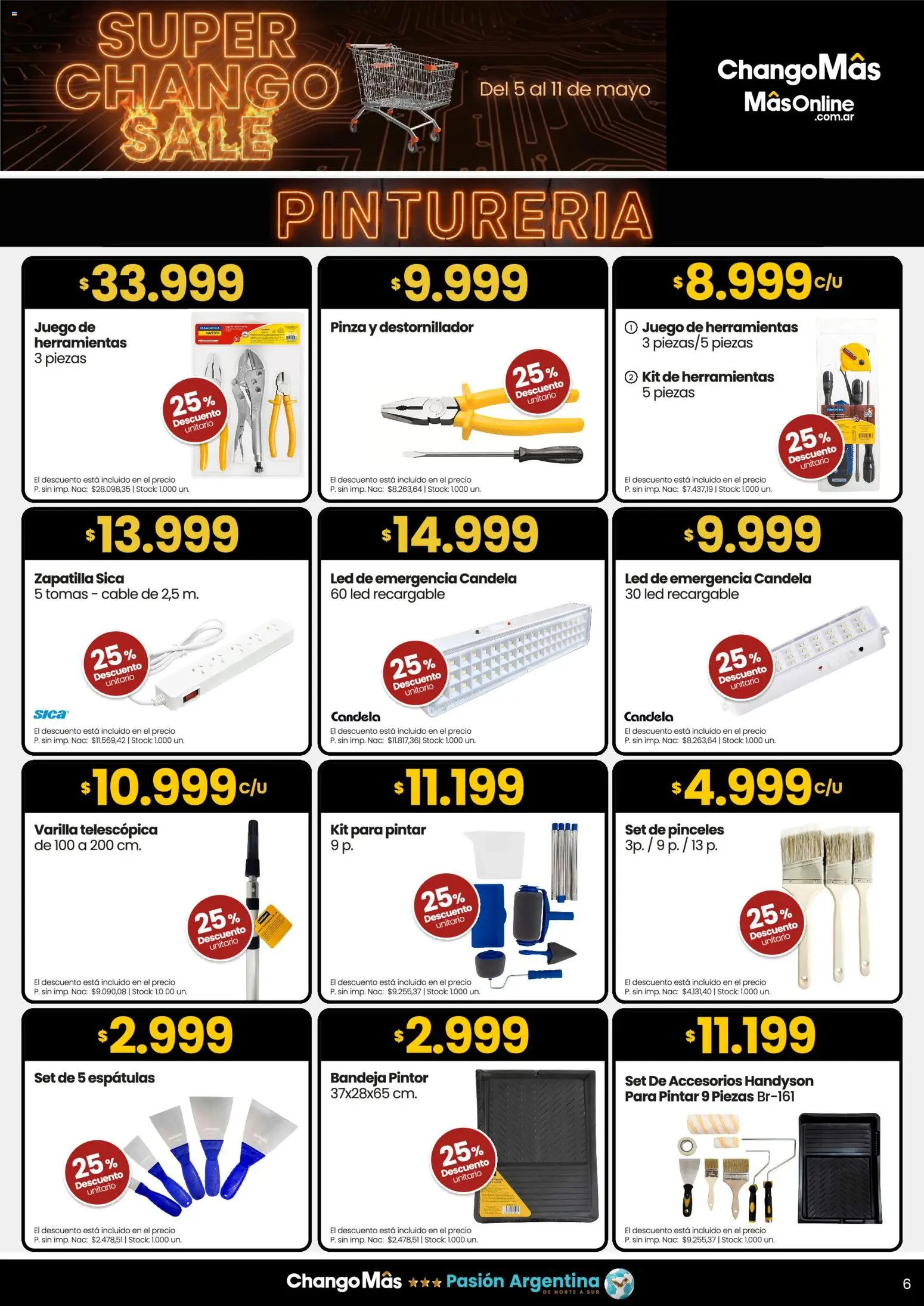 Punto Mayorista Super Chango Sale │ válido desde el 05.05.2026 | Página: 7 | Productos: Cable, Destornillador, Pinza, Bandeja