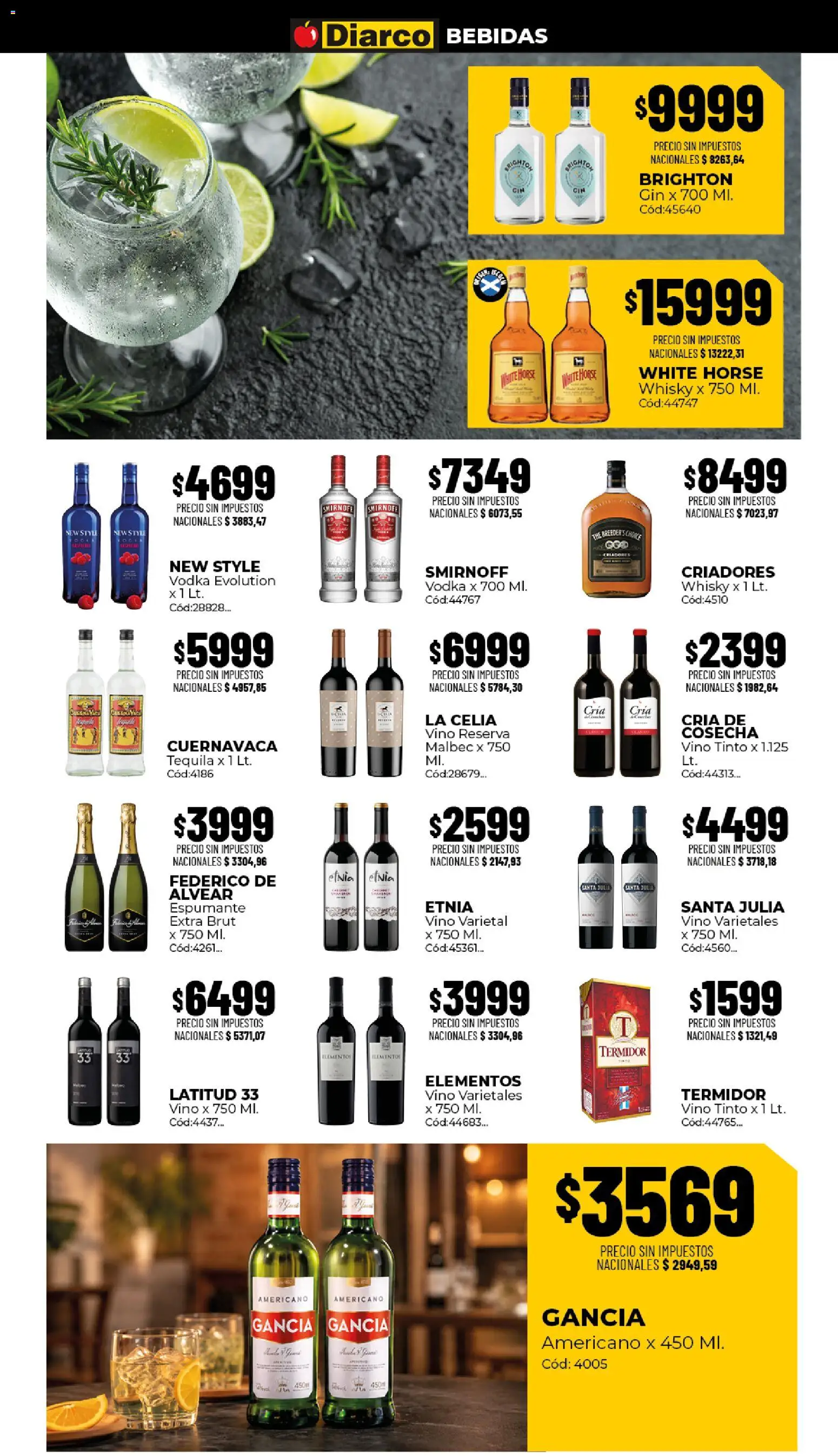 Diarco - Ofertas Interior │ válido desde el 03/08/2026 | Página: 8 | Productos: Vodka, Espumante, Tequila, Vino