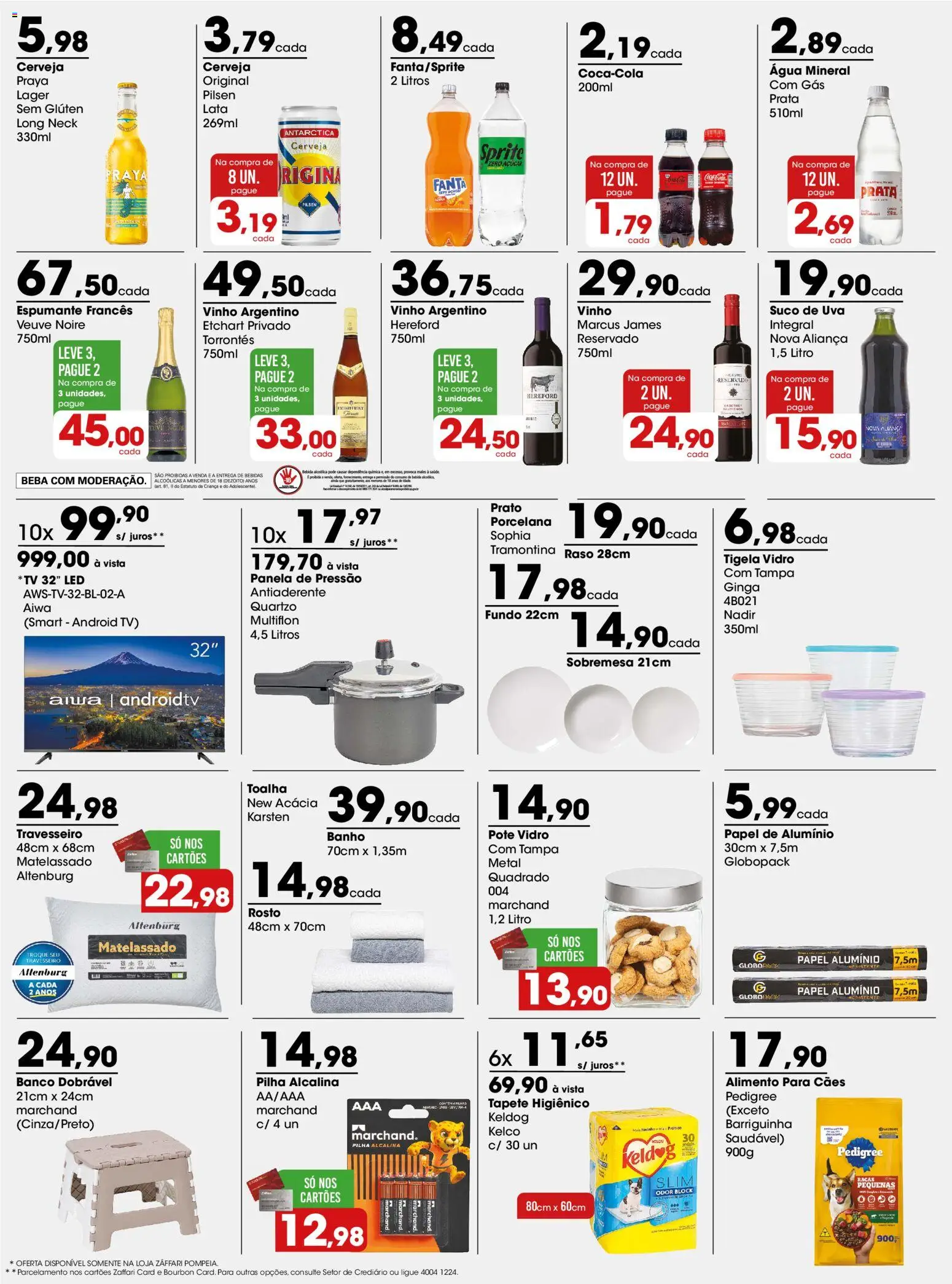 Zaffari Folheto - válido de 31/08/2026 | Página: 3 | Produtos: Travesseiro, Panela, Tapete higiênico, Água