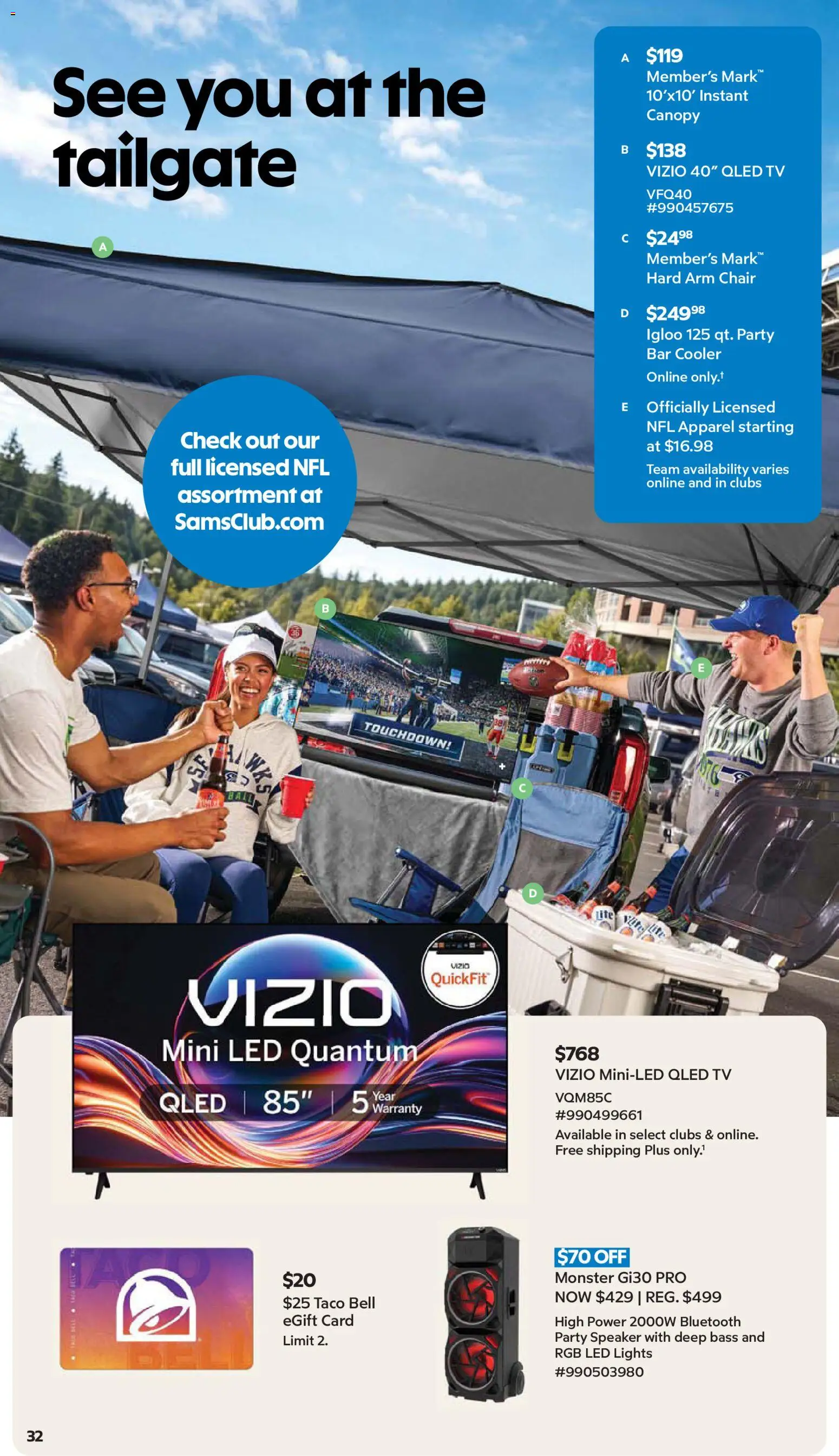 Sam's Club Weekly Ad - valid from 08/26/2026 | Page: 32 | Products: Chair, Tv, Speaker