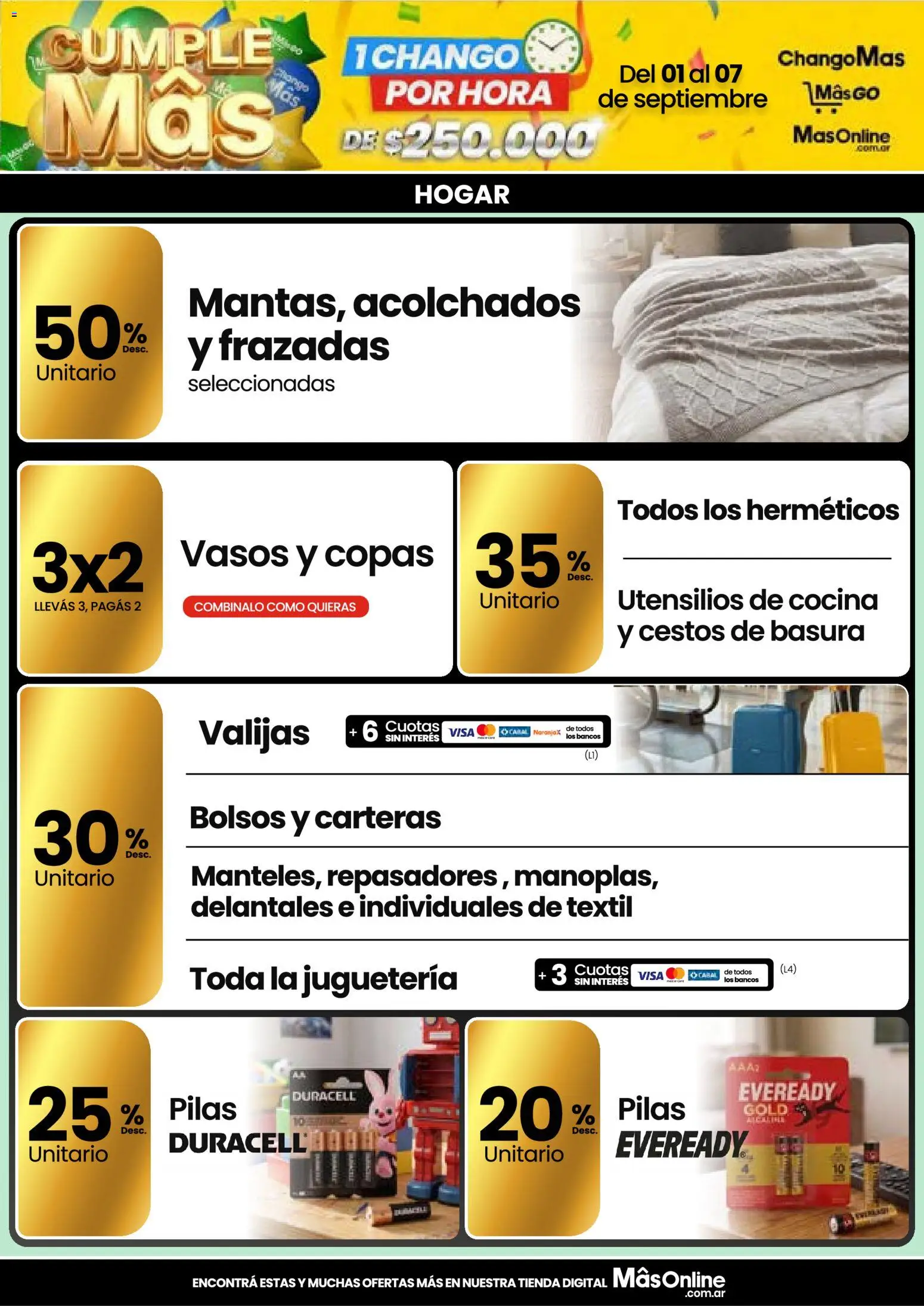 Changomas ofertas │ válido desde el 01/09/2026 | Página: 11 | Productos: Utensilios de cocina, Cocina, Pilas, Vasos