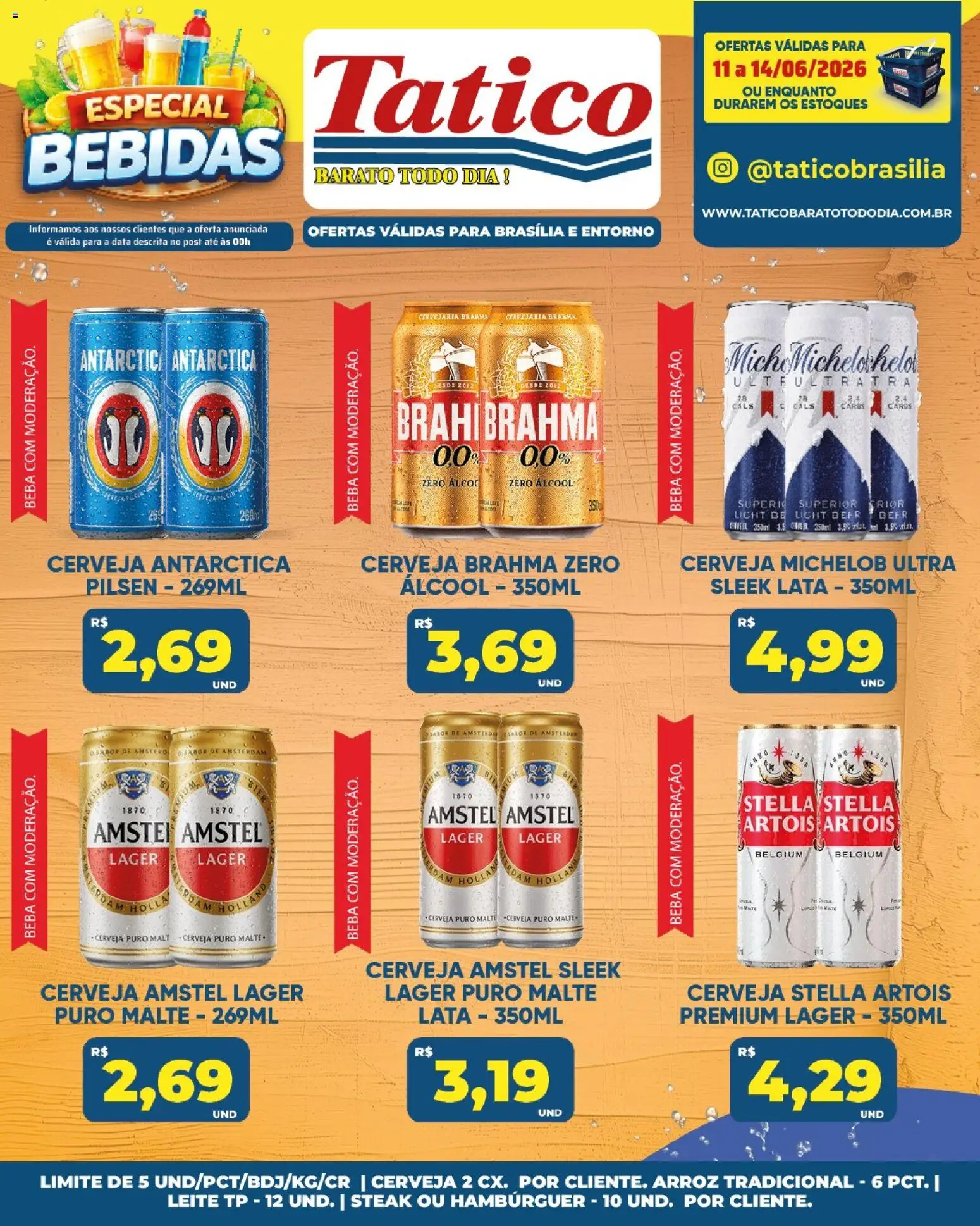 Tatico Folheto - válido de 11.06.2026 | Página: 21 | Produtos: Leite, Cerveja, Arroz, Hambúrguer