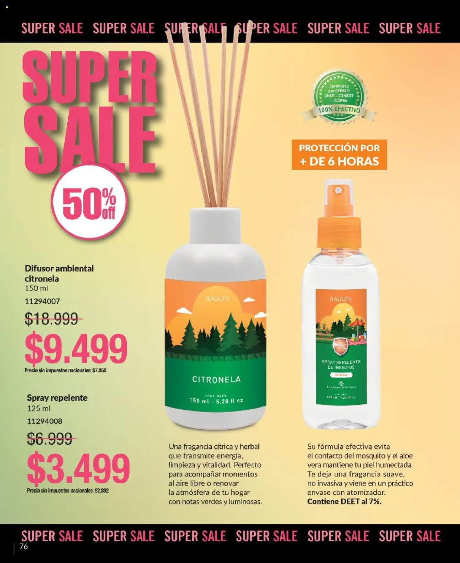 Bagués - Catálogo │ válido desde el 09.03.2026 | Página: 76 | Productos: Repelente, Fragancia, Citronela, Té