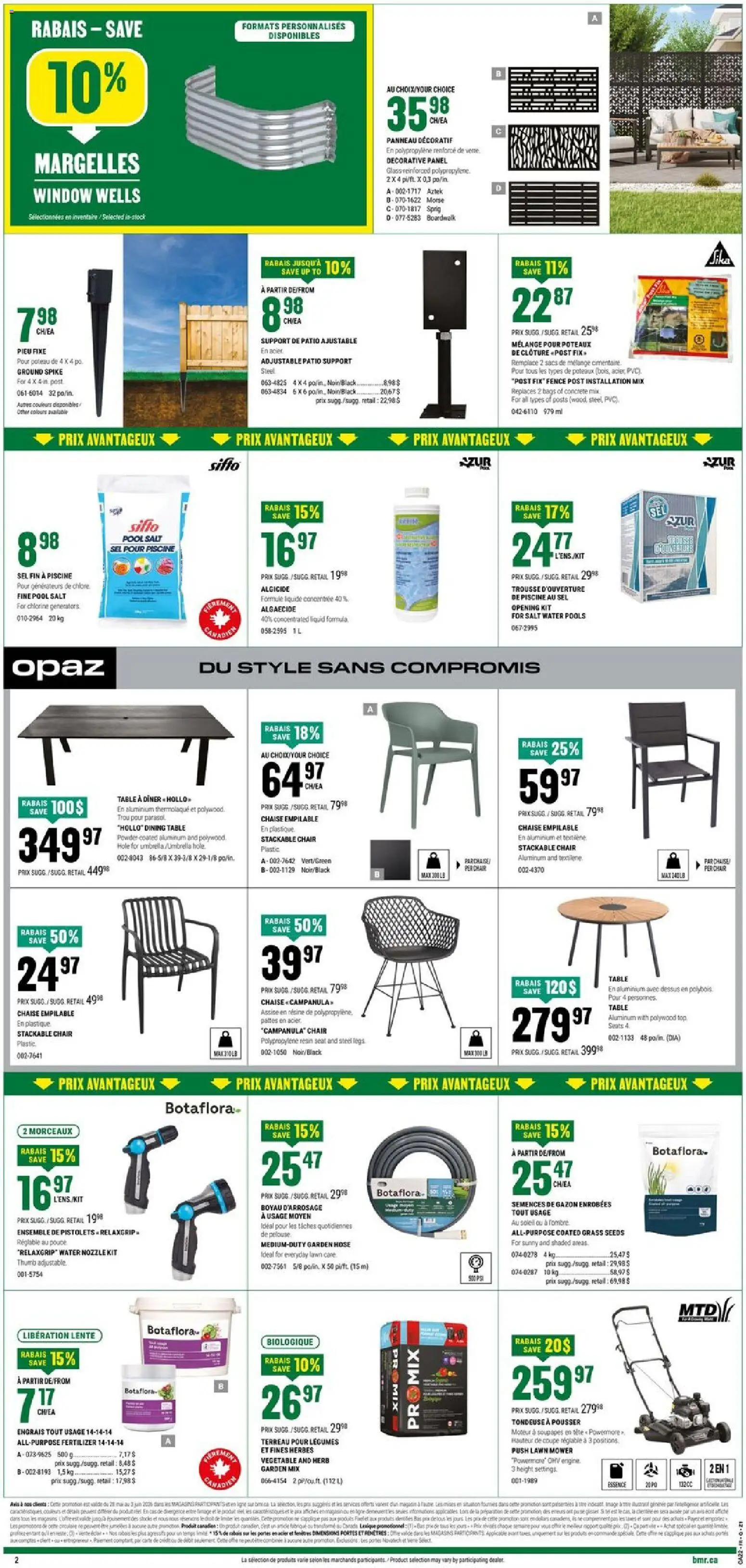 BMR flyer valid from 28.05.2026 | Page: 3 | Products: Umbrella, Mower, Powder, Chair
