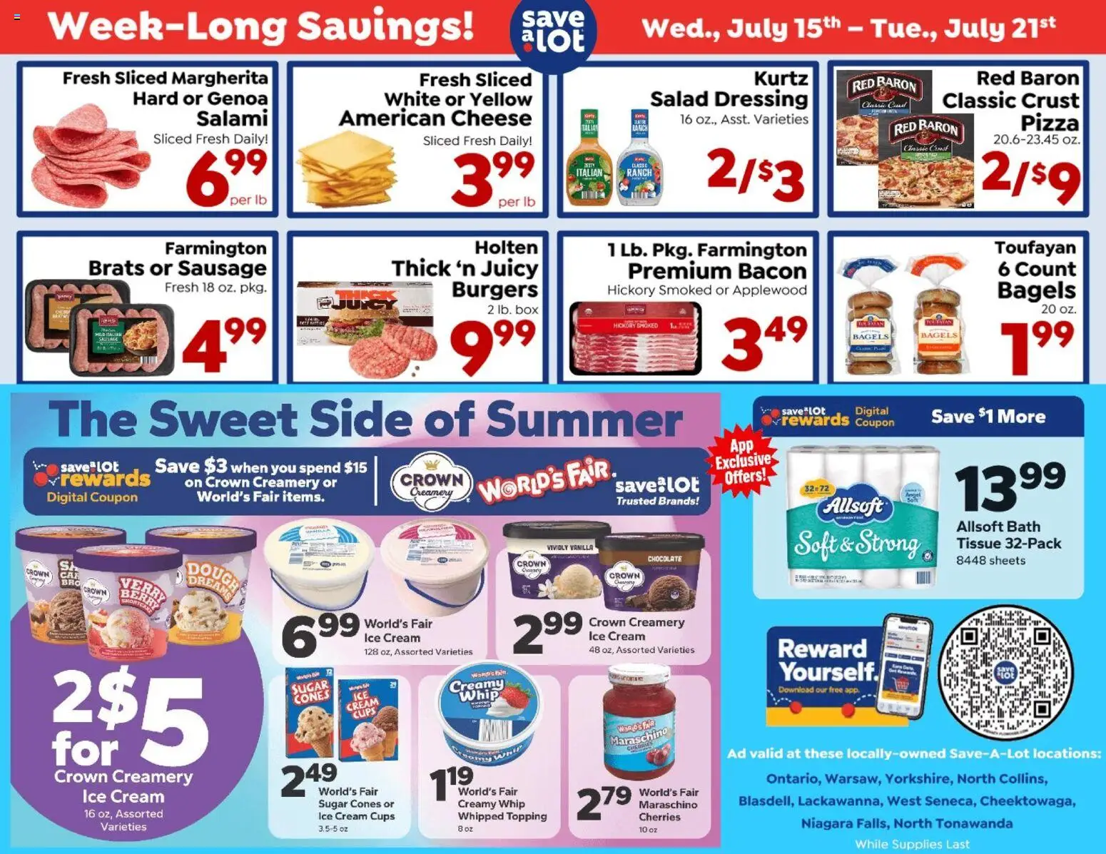 Save a Lot Ad - valid from 07/15/2026 | Page: 1 | Products: Box, Salami, Sugar, Sausage