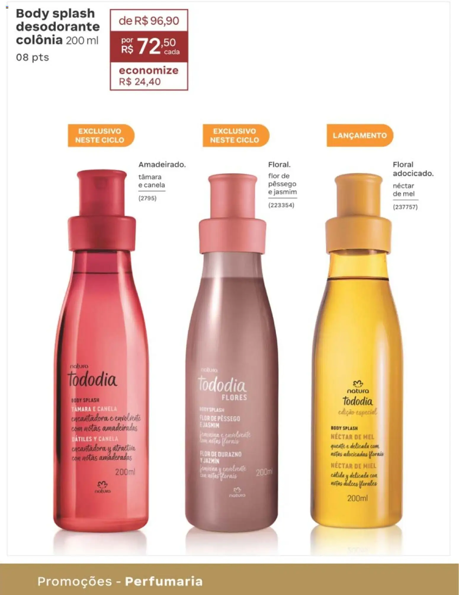 Natura Folheto - válido de 10/08/2026 | Página: 185 | Produtos: Flores, Mel, Body, Canela
