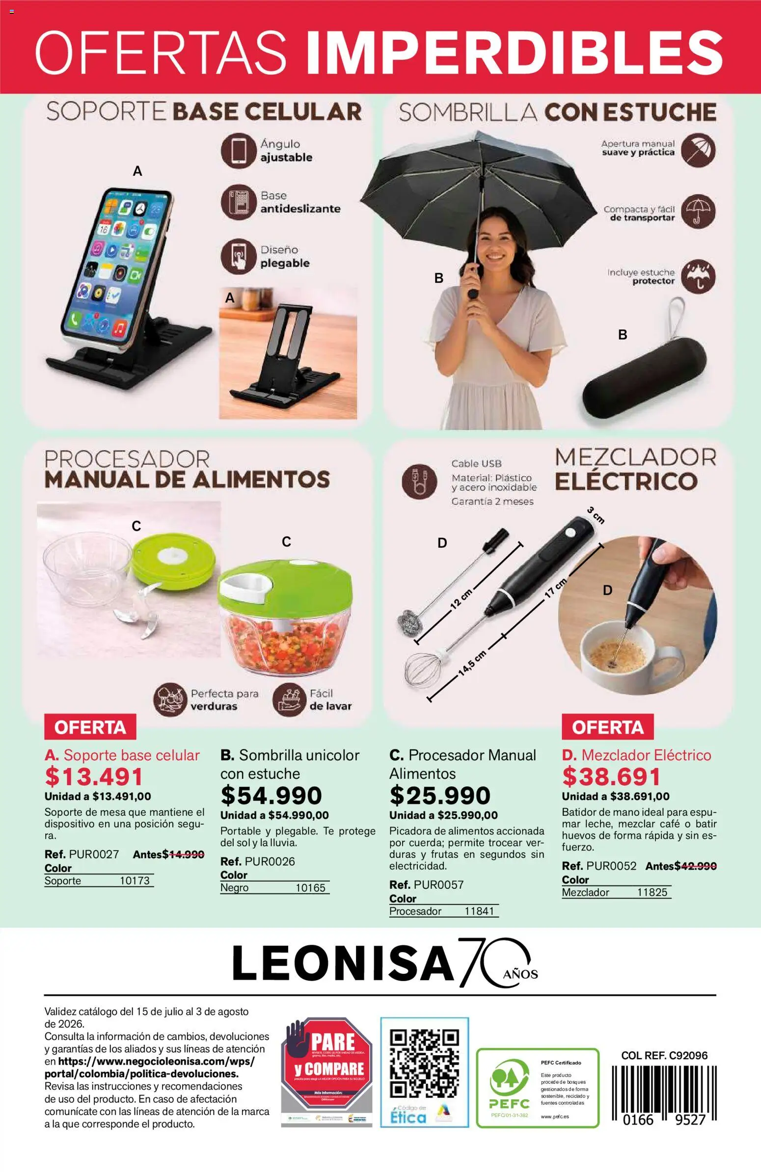 Leonisa revista - valida desde el 15/07/2026 | Página: 102 | Productos: Sombrilla, Estuche, Mesa, Huevos