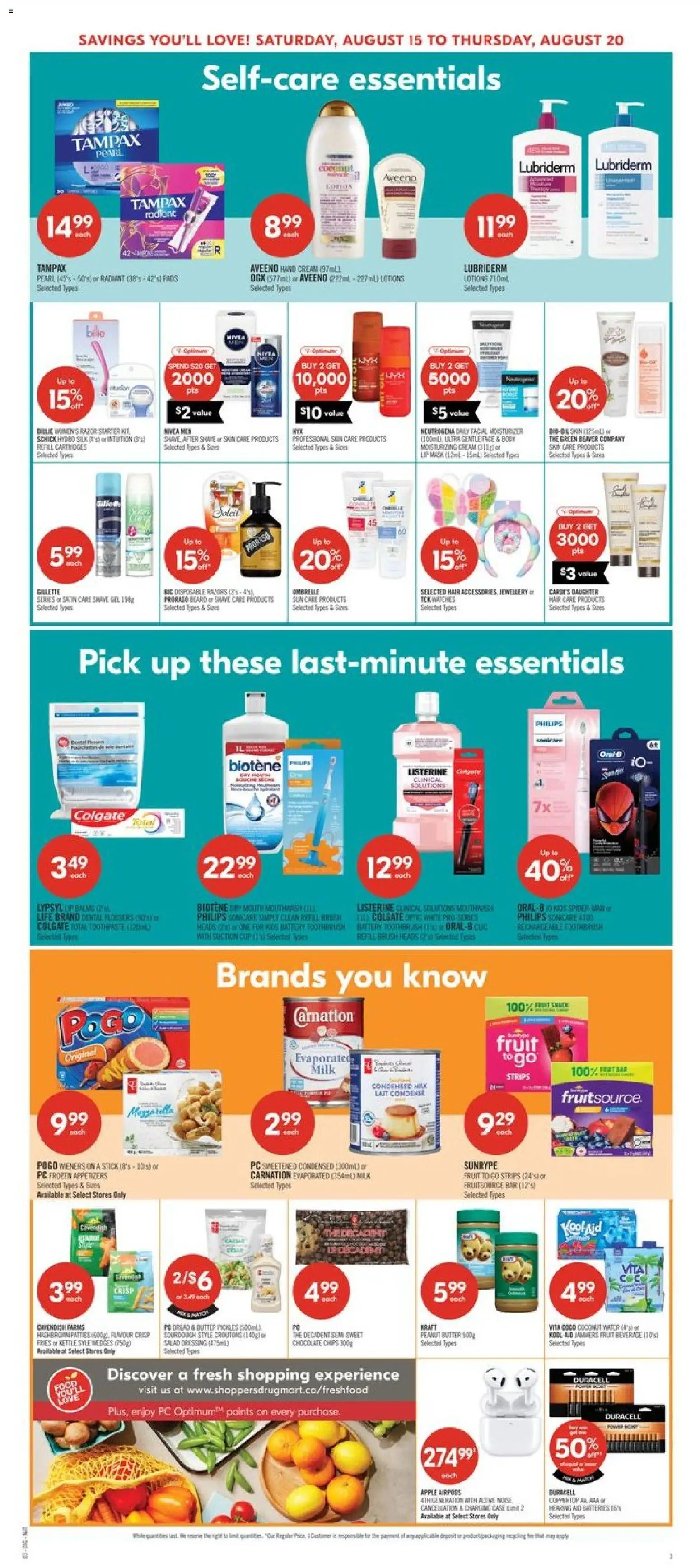 Shoppers flyer valid from Aug 14, 2026 | Page: 18 | Products: Coconut, Fruit, Toothbrush, Pickles