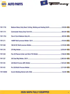 Preview of NAPA Auto Parts flyer - Fully Equipped September-October 2026 from shop NAPA Auto Parts valid from Sep 1, 2026 | Page: 13 | Products: Cutter