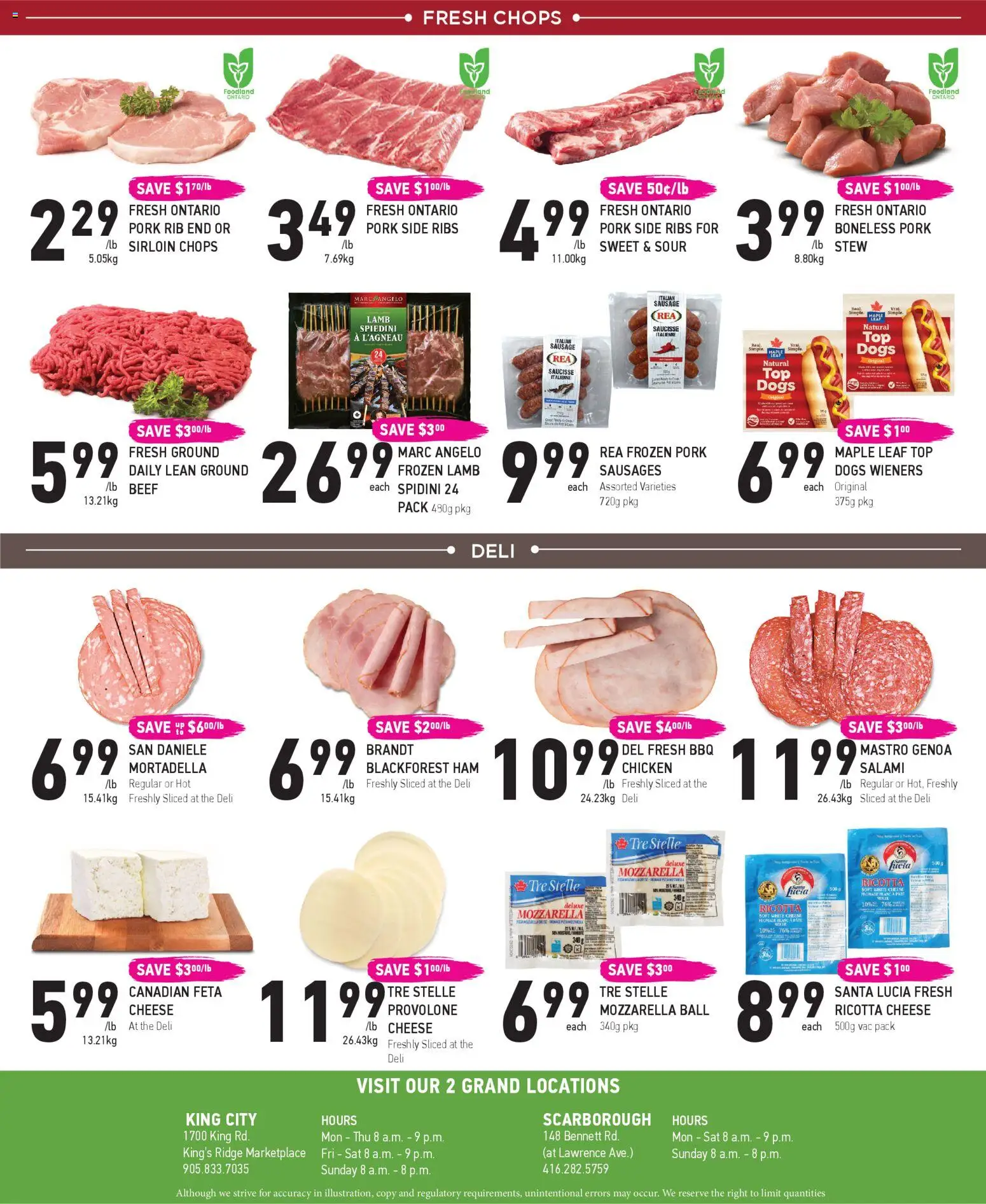 Coppas Fresh Market flyer valid from 16.04.2026 | Page: 4 | Products: Cheese, Ham, Chicken, Pork