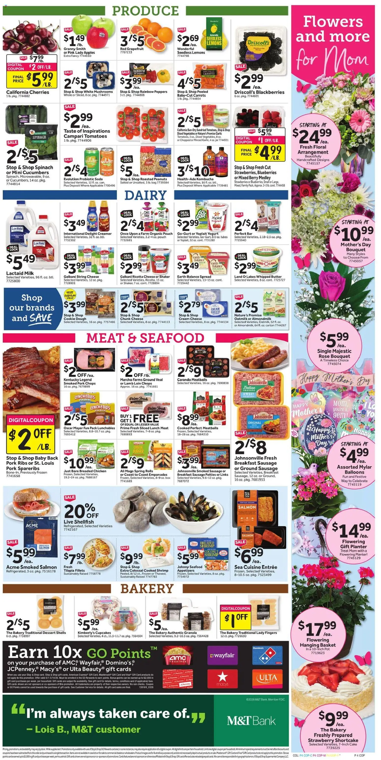 Stop & Shop Weekly Ad - valid from 08.05.2026 | Page: 10 | Products: Spinach, Yogurt, Grapefruit, Vegetables