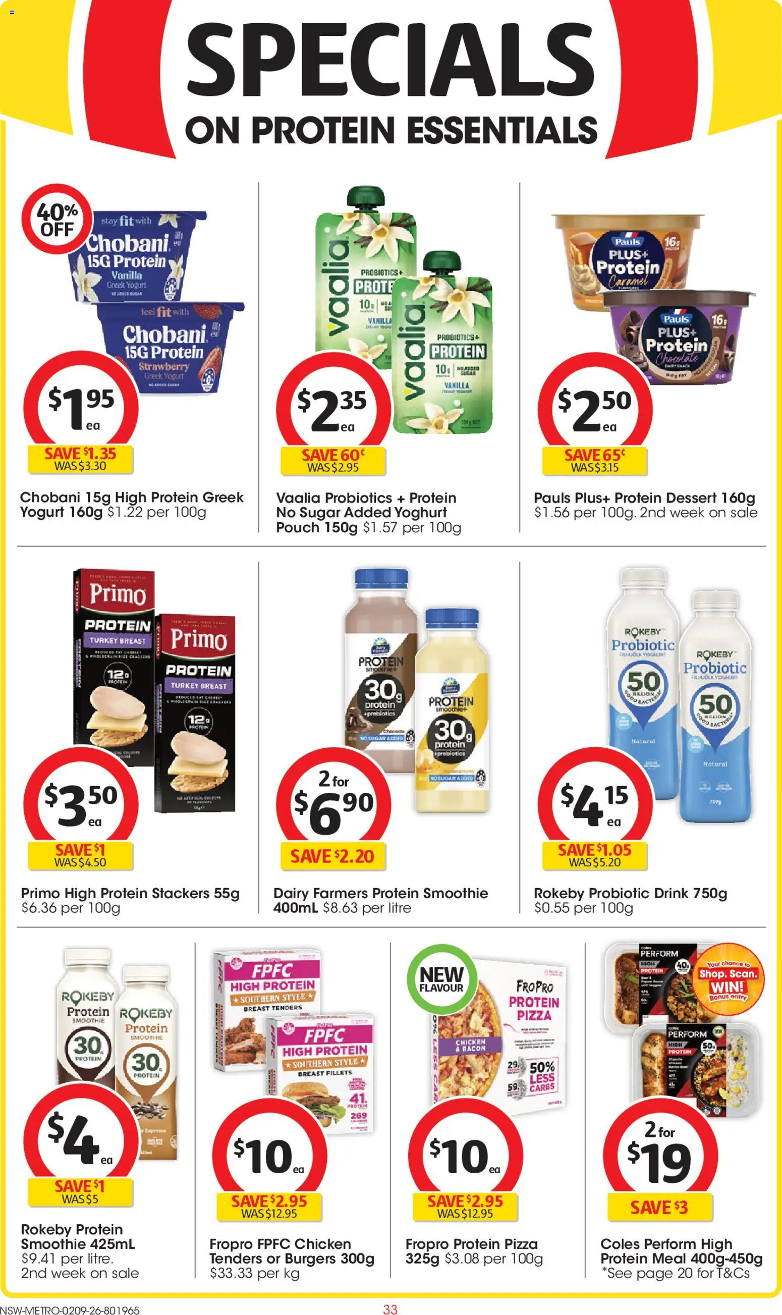 Coles catalogue - valid from 02/09/2026 | Page: 33 | Products: Turkey breast, Yogurt, Pizza, Burgers