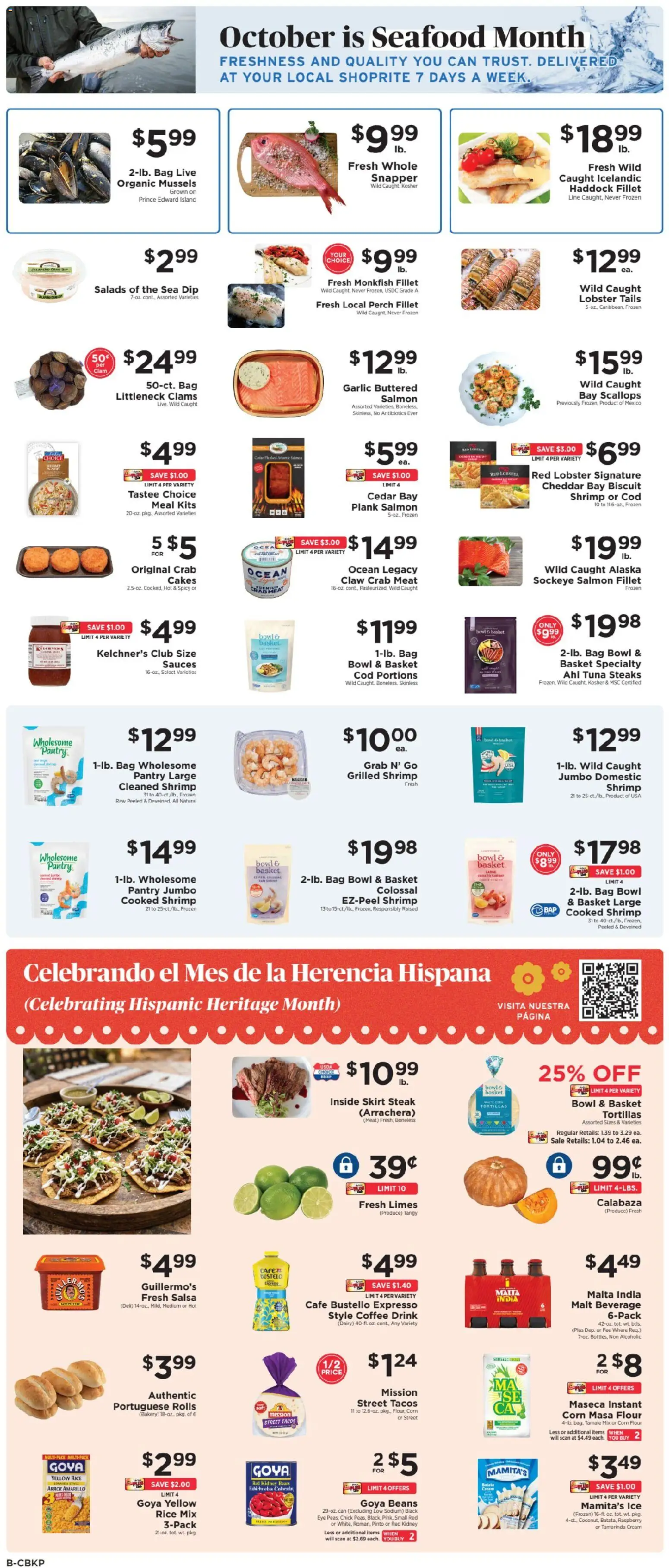 ShopRite Weekly Ad - valid from 10/04/2026 | Page: 13 | Products: Sauces, Rice, Beans, Salmon fillet