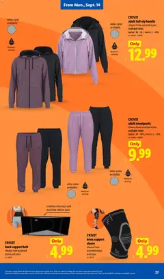 Preview of Lidl weekly ads valid from 09/09/2026 | Page: 27 | Products: Alcohol, Hoodie, Belt, Bag