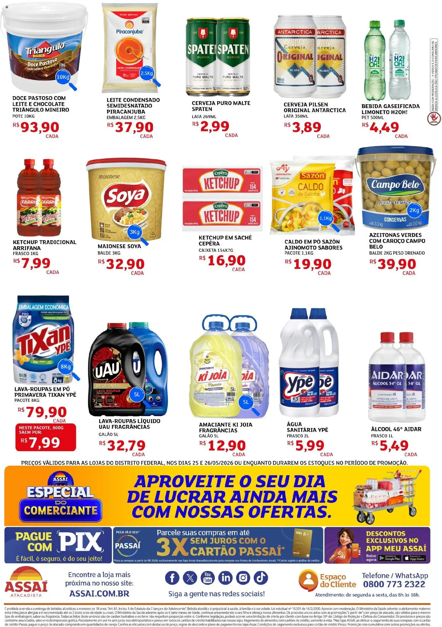 Assaí Atacadista Folheto - válido de 25.05.2026 | Página: 2 | Produtos: Leite, Ketchup, Bebida, Leite condensado