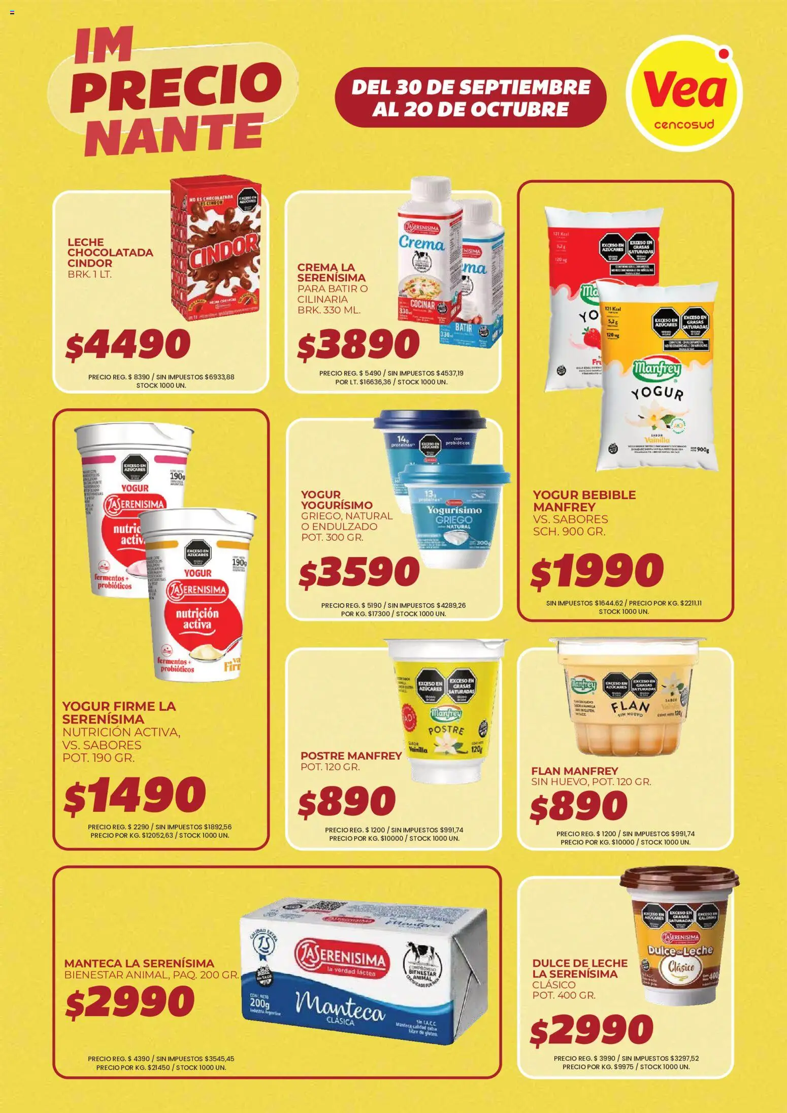 Vea - Volante imPRECIOnante Cuyo │ válido desde el 30/09/2026 | Página: 11 | Productos: Probióticos, Dulce, Huevo, Leche