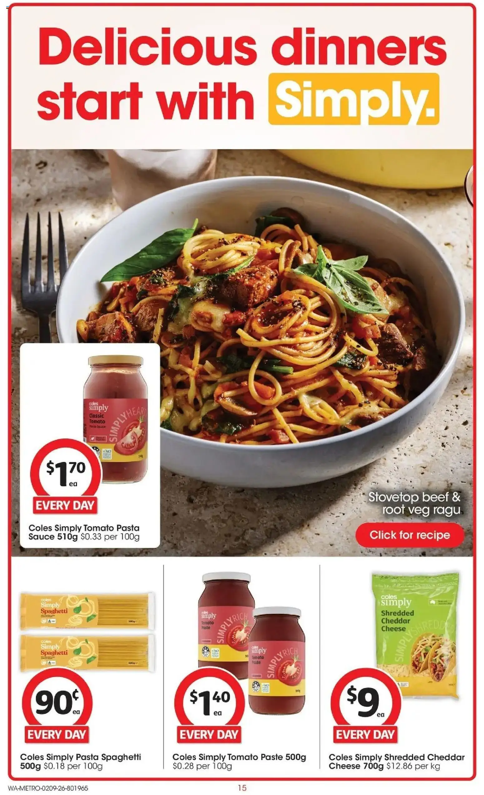 Coles catalogue - valid from 02/09/2026 | Page: 15 | Products: Cheese, Beef, Pasta, Cheddar