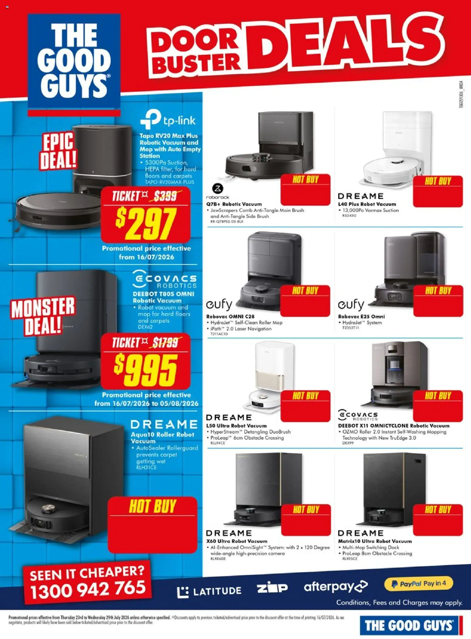 The Good Guys catalogue - valid from 23/07/2026 | Page: 16 | Products: Door, Brush, Camera, Robot
