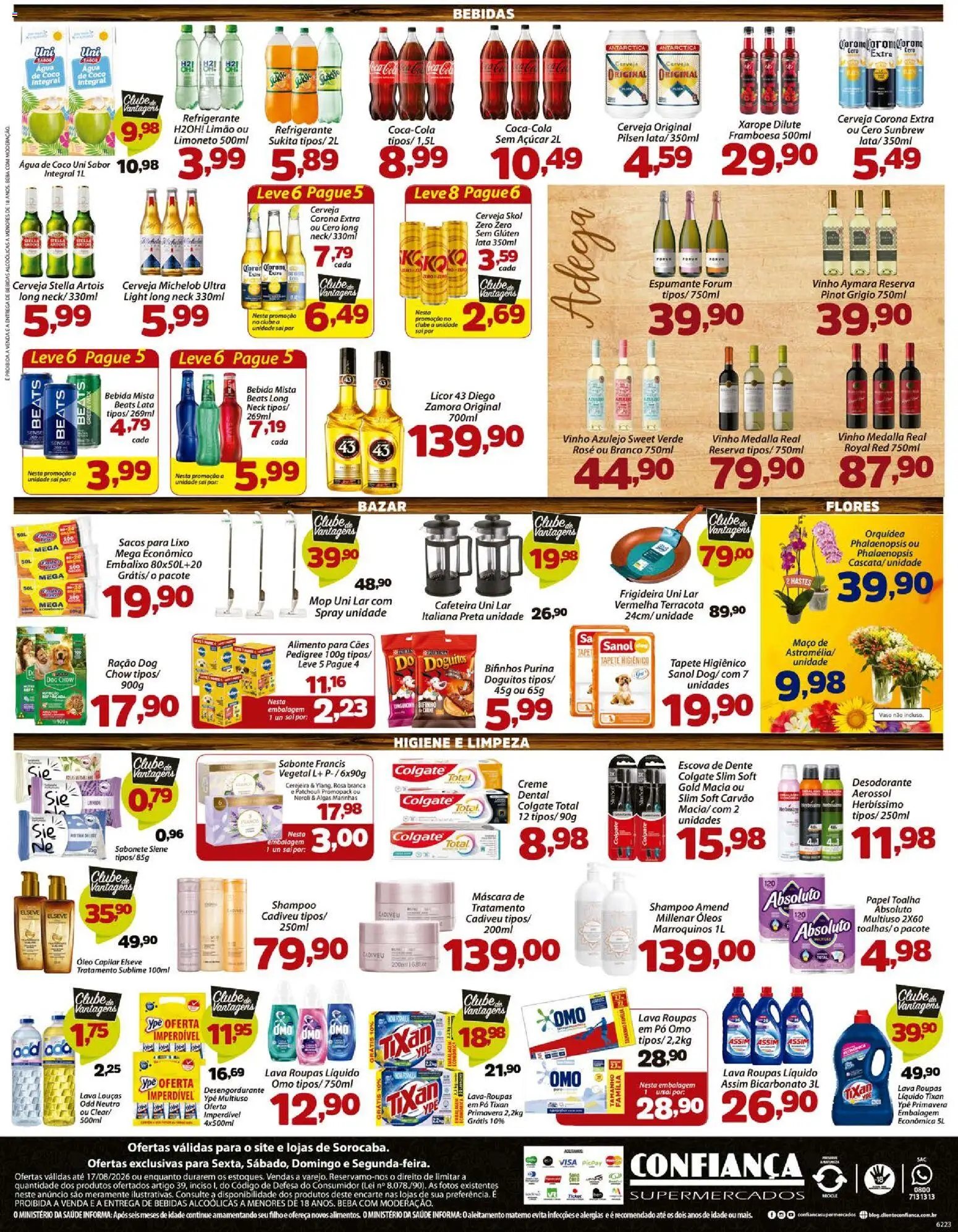 Confiança Folheto - válido de 14/08/2026 | Página: 4 | Produtos: Licor, Vinho, Tapete higiênico, Bebida