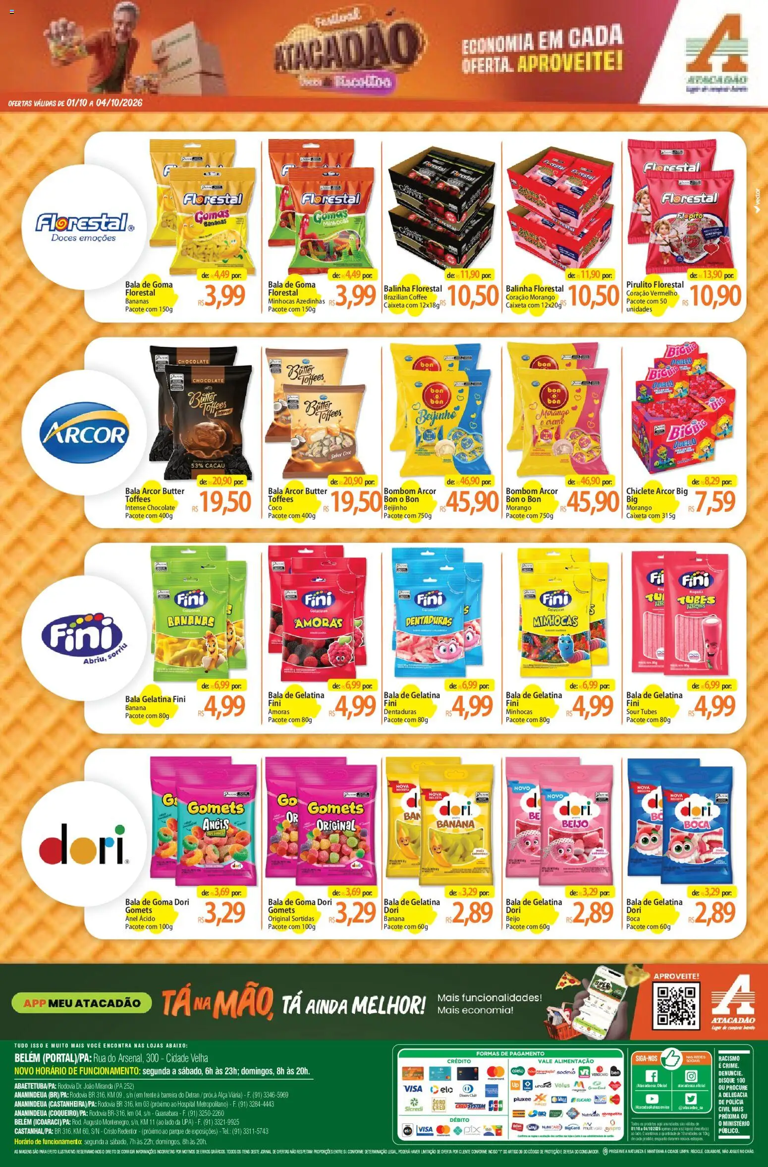 Atacadão Folheto - válido de 01/10/2026 | Página: 3 | Produtos: Coco, Bananas, Amoras, Bombom