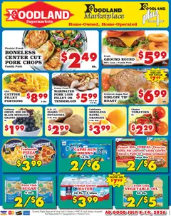 Preview of Foodland weekly ads valid from 07/08/2026 | Page: 1 | Products: Oranges, Beef, Water, Sugar