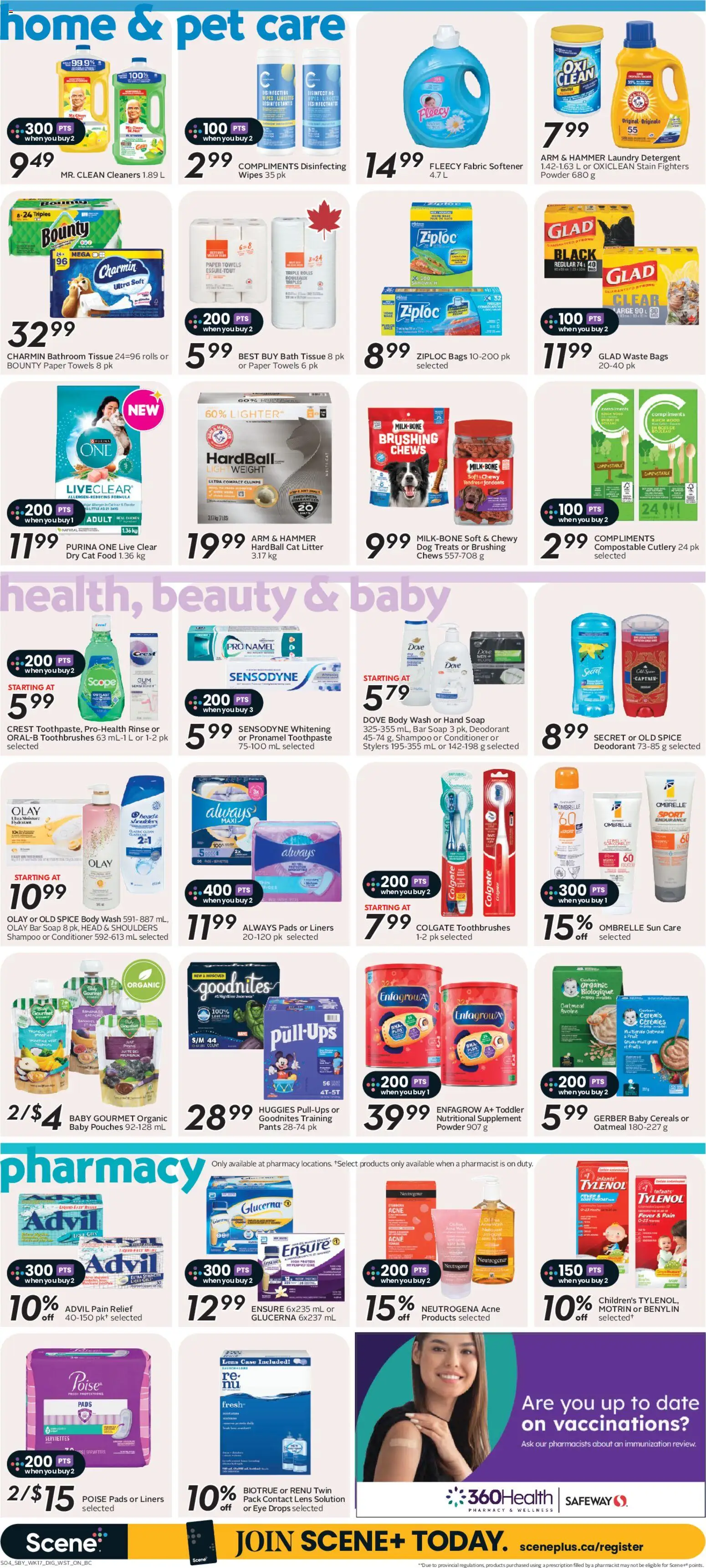 Safeway flyer valid from Aug 20, 2026 | Page: 12 | Products: Oatmeal, Powder, Conditioner, Bath