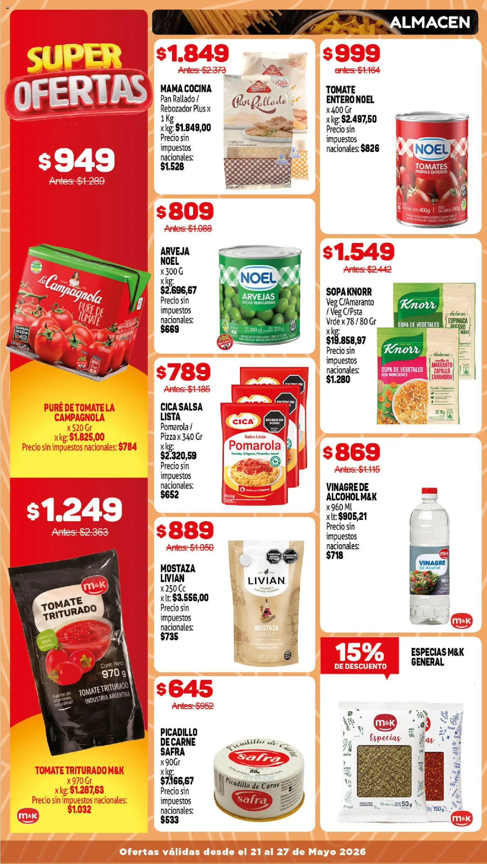 Makro ofertas │ válido desde el 21.05.2026 | Página: 6 | Productos: Cocina, Tomate, Pan, Pizza