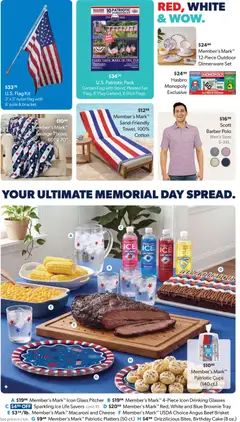 Preview of Sam's Club weekly ads valid from 29.04.2026 | Page: 43 | Products: Cheese, Beef, Glasses, Fan