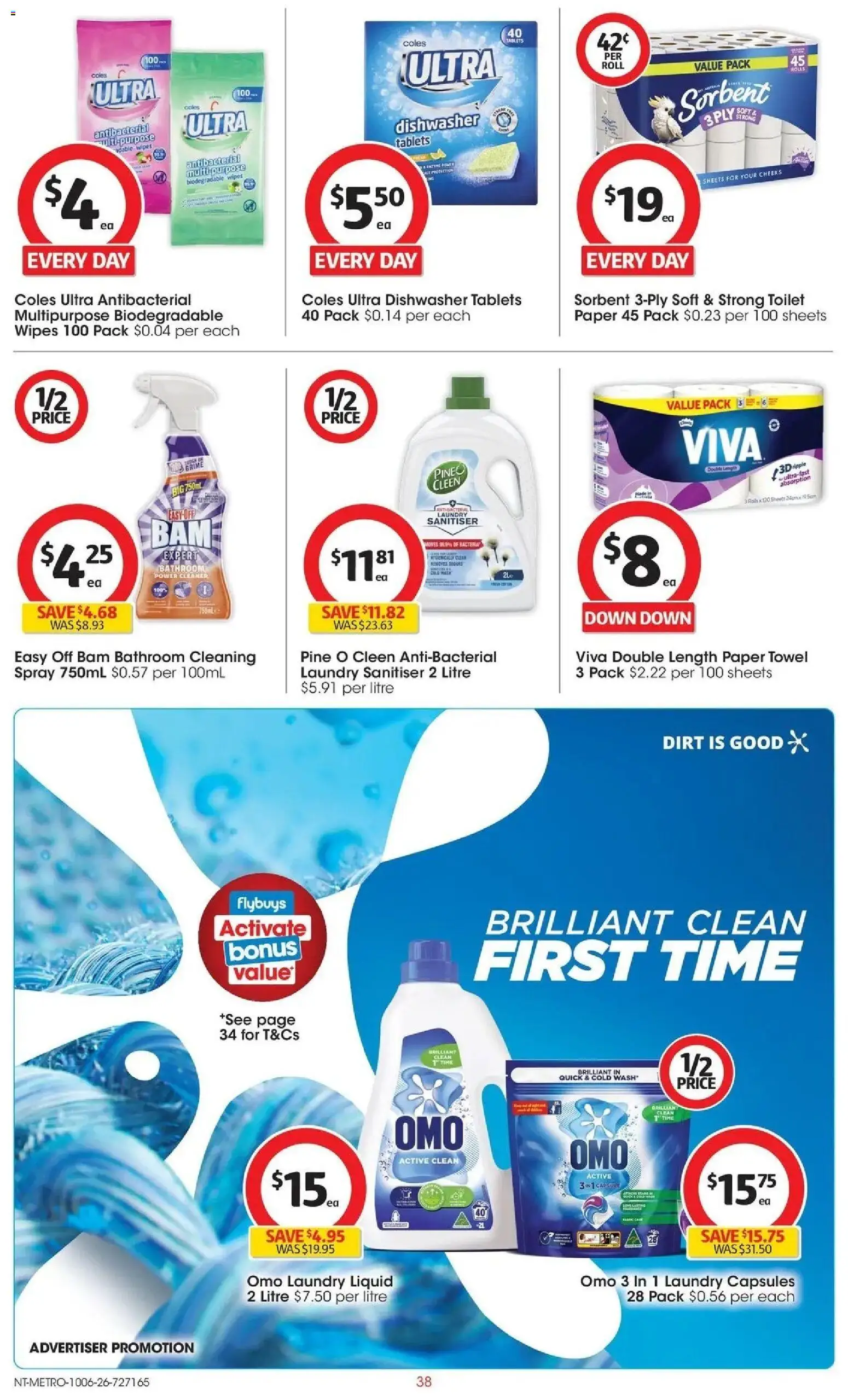 Coles catalogue - valid from 09.06.2026 | Page: 38 | Products: Toilet, Dishwasher tablets, Tablets, Bathroom