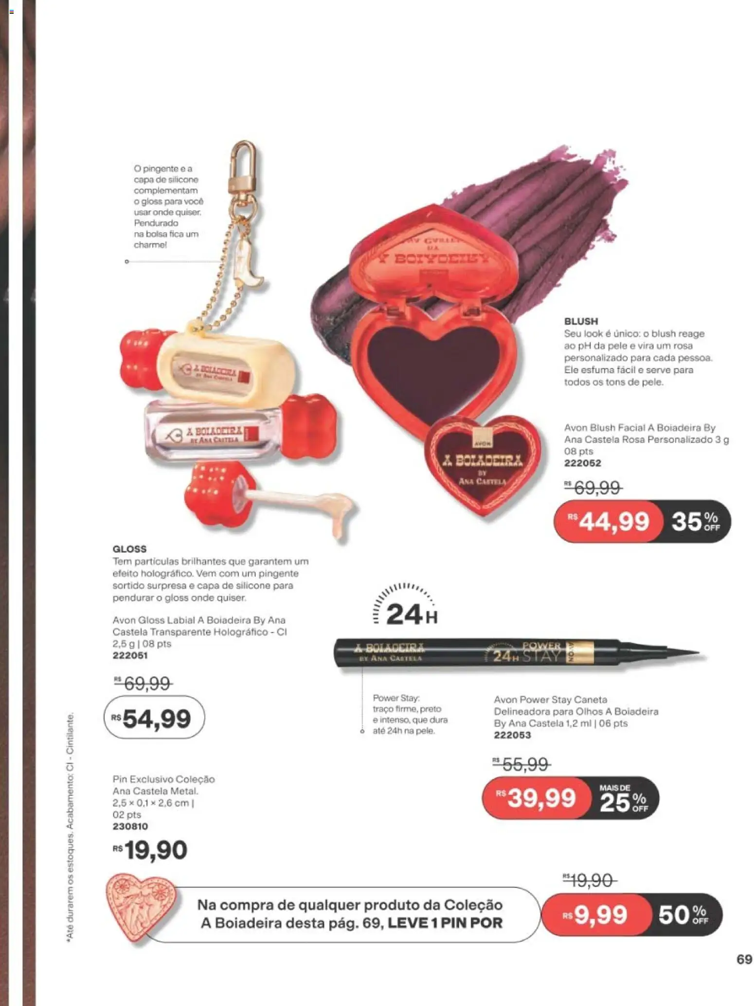 Avon Folheto - válido de 29/06/2026 | Página: 69 | Produtos: Gloss labial, Caneta, Pingente, Bolsa