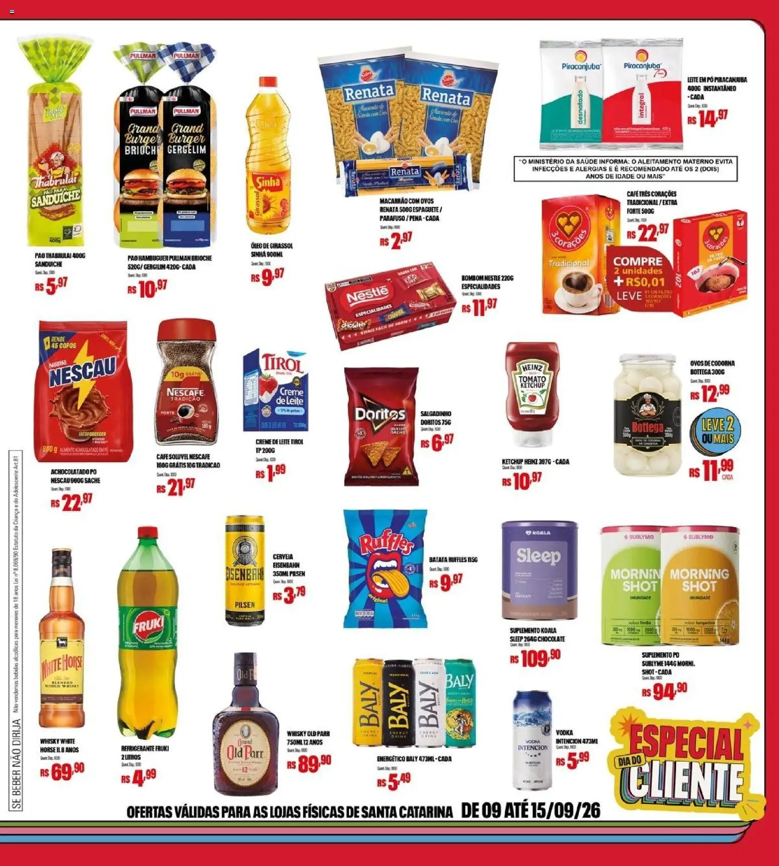 Bistek Supermercados Folheto - válido de 09/09/2026 | Página: 3 | Produtos: Especialidades, Leite, Cerveja, Refrigerante