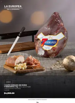 Vista previa de La Europea catálogo, nuevo folleto de la tienda, válido en México a partir del 22/09/2025 | Página: 34 | Productos: Jamón, Jamón Serrano, Cuchillo
