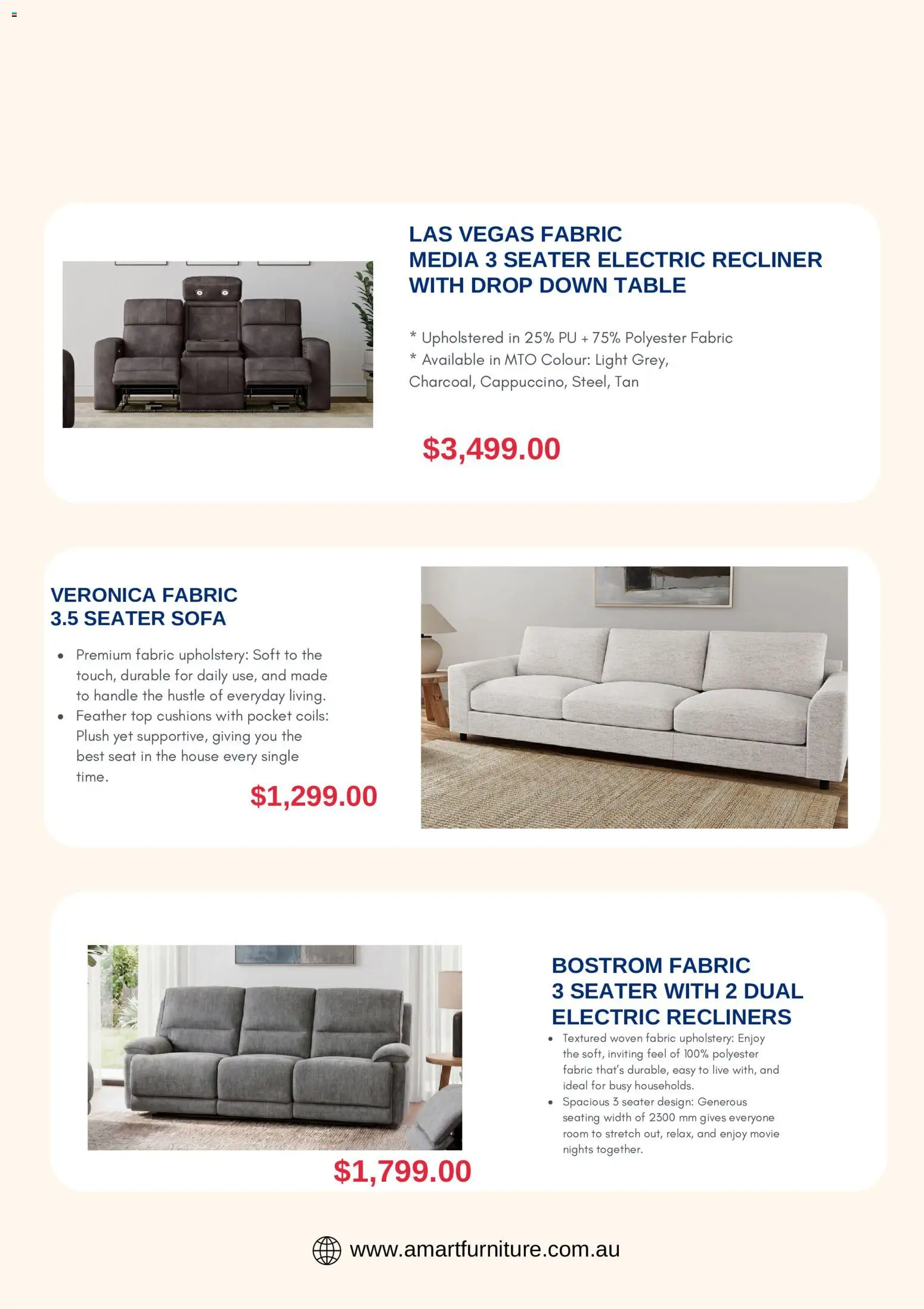 Amart Furniture catalogue - valid from 12.06.2026 | Page: 3 | Products: Sofa, Table, Light, Recliner