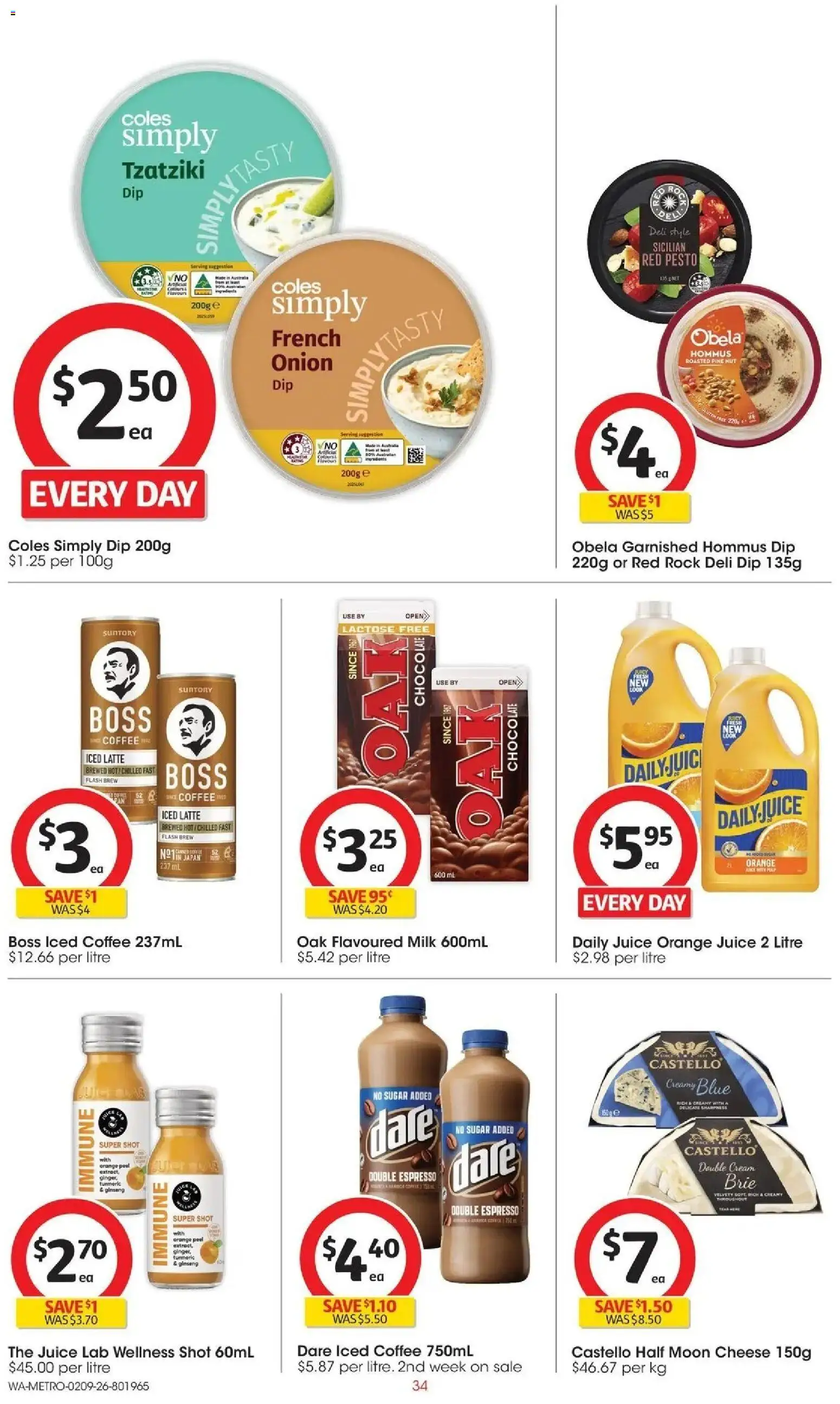 Coles catalogue - valid from 02/09/2026 | Page: 34 | Products: Milk, Coffee, Juice, Pesto