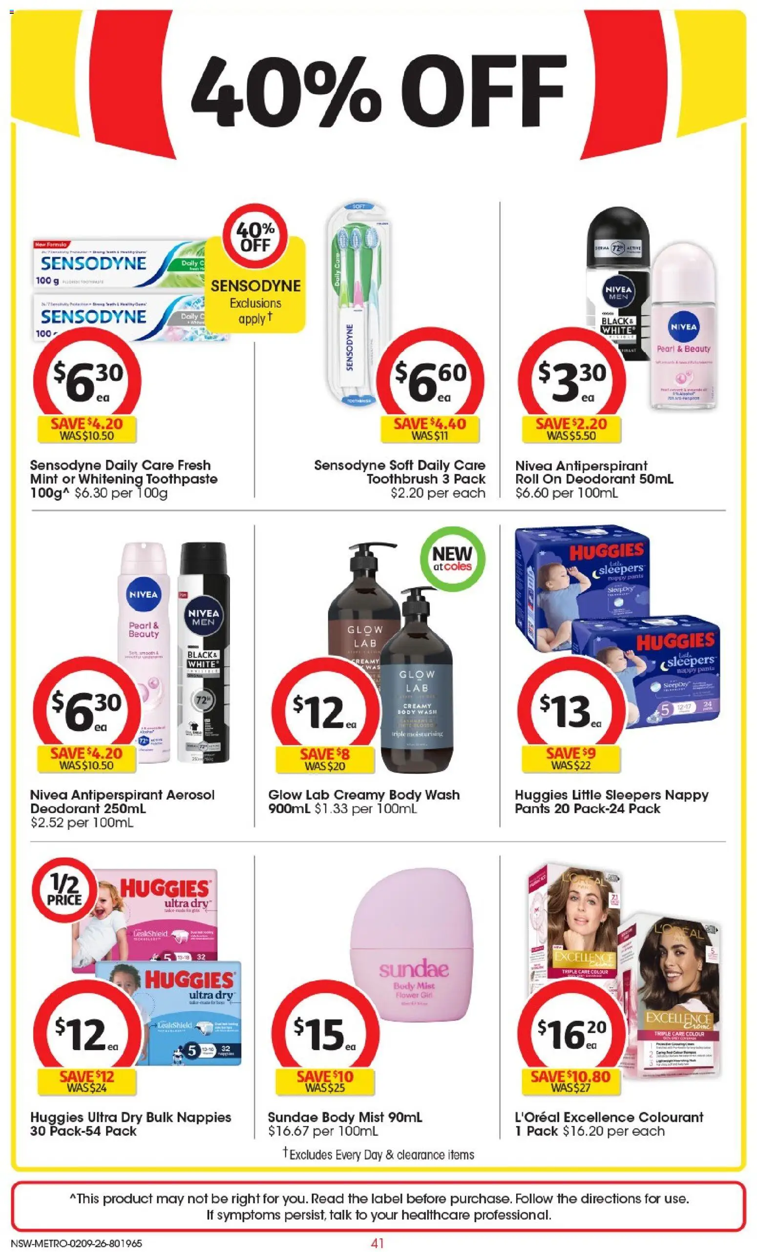 Coles catalogue - valid from 02/09/2026 | Page: 42 | Products: Deodorant, Antiperspirant, Nappies, Pants