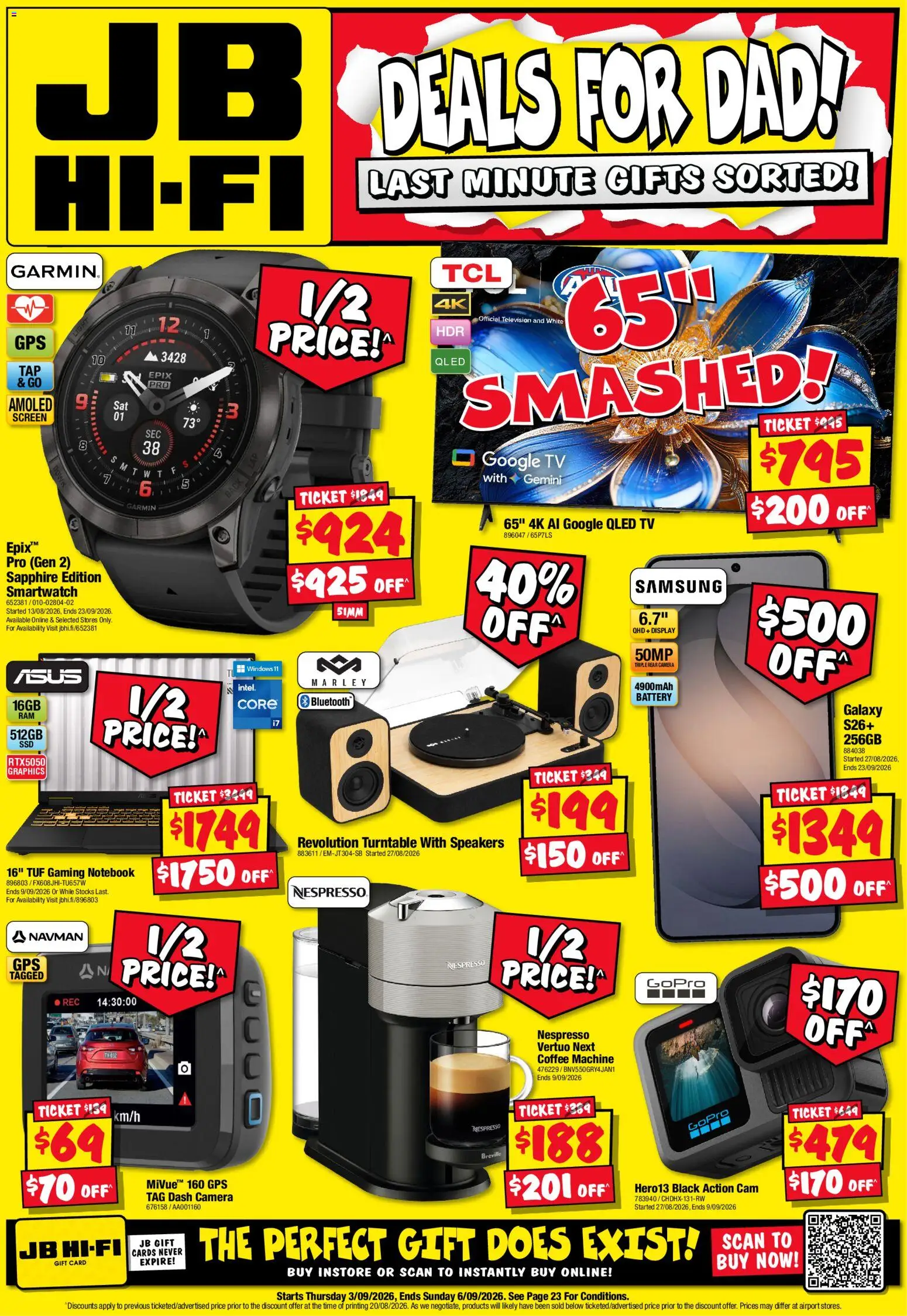 JB Hi-Fi catalogue - valid from 03/09/2026 | Page: 1 | Products: Battery, Notebook, Tv, Camera