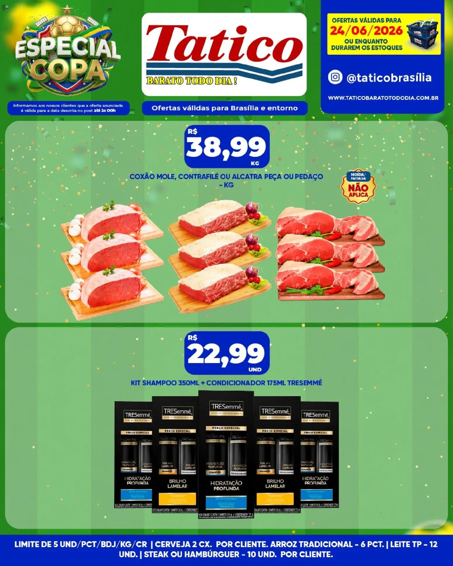Tatico Folheto - válido de 24/06/2026 | Página: 13 | Produtos: Shampoo, Condicionador, Leite, Arroz
